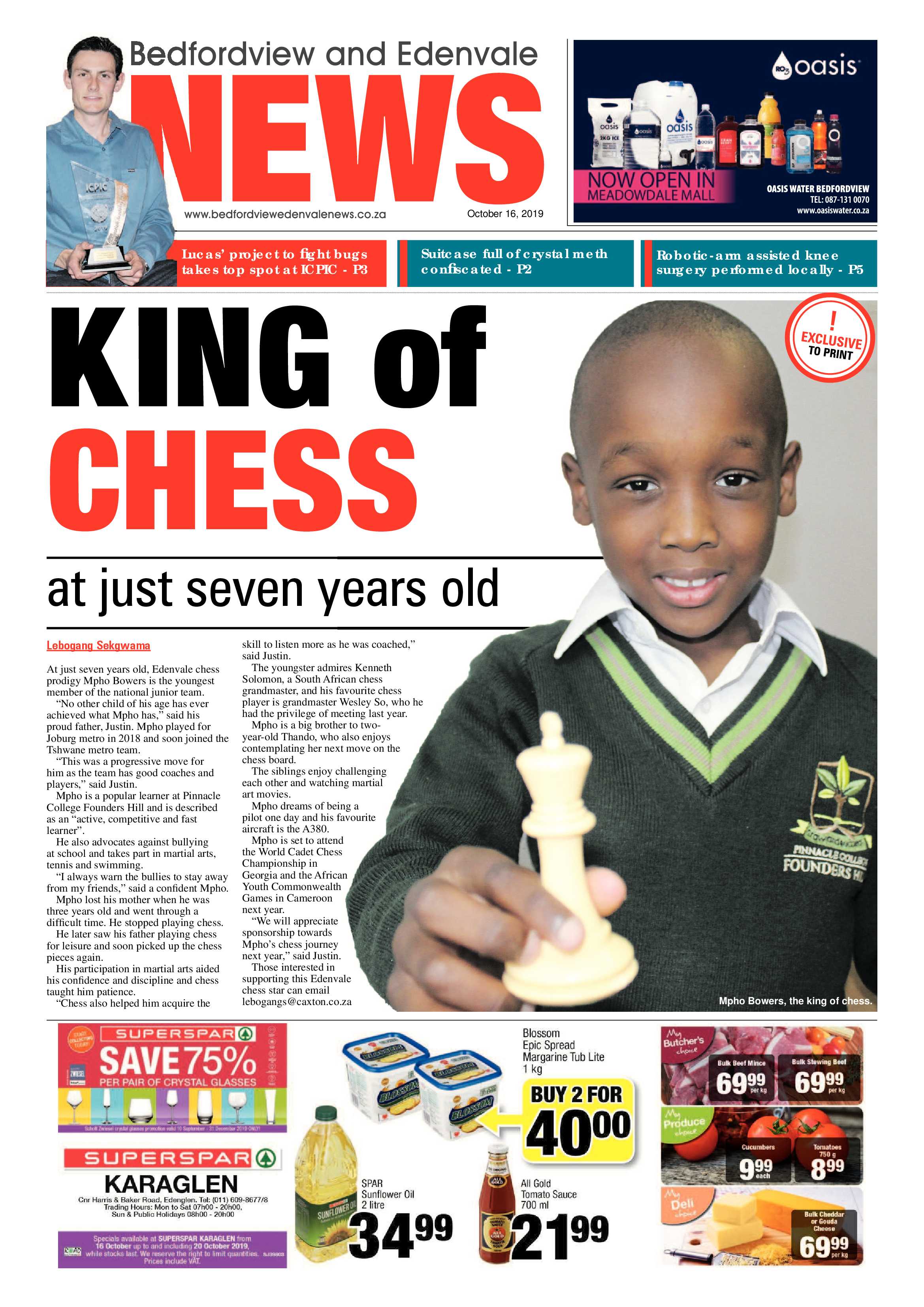 Bedfordview and Edenvale News 16 October 2019 page 1