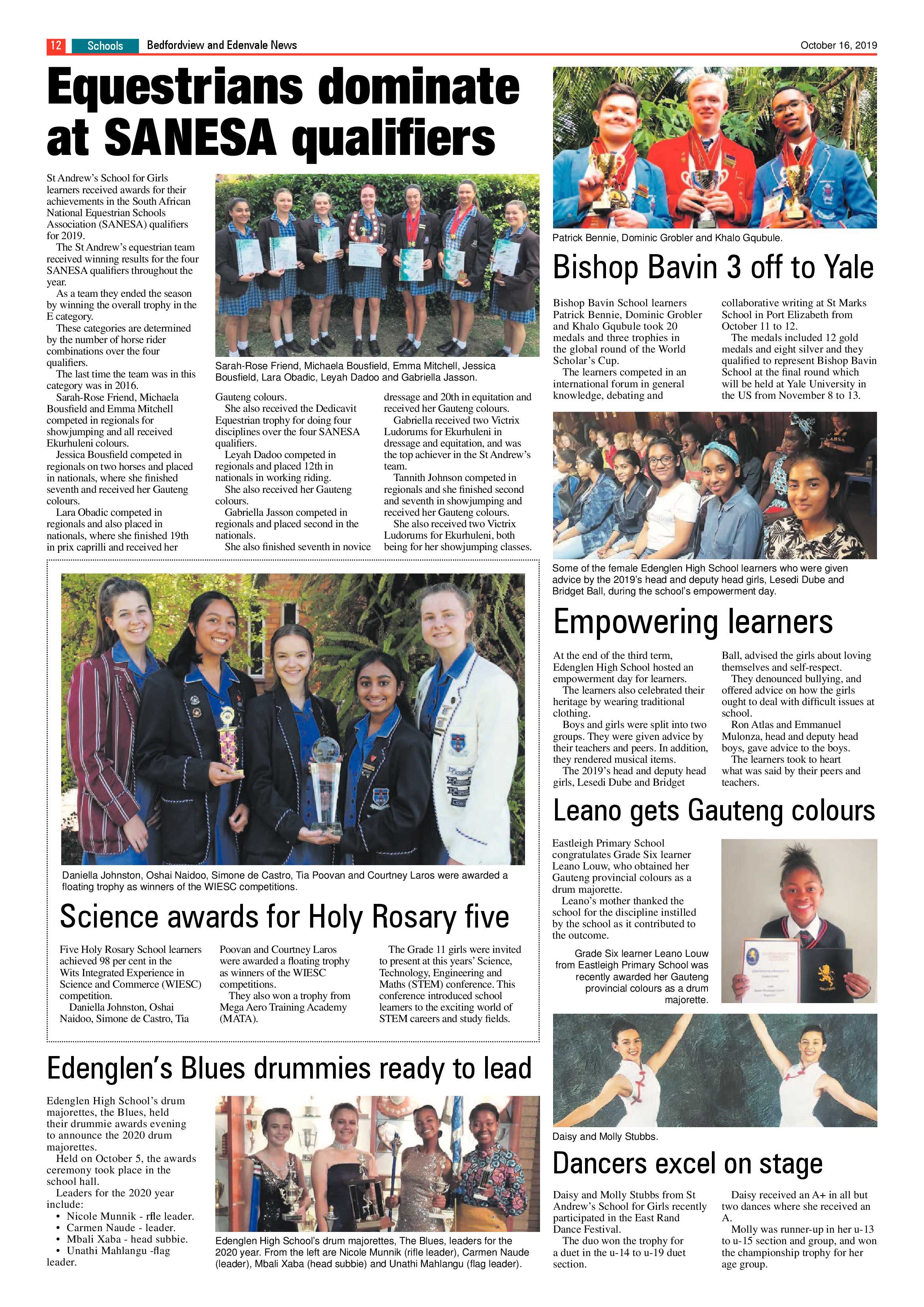 Bedfordview and Edenvale News 16 October 2019 page 12