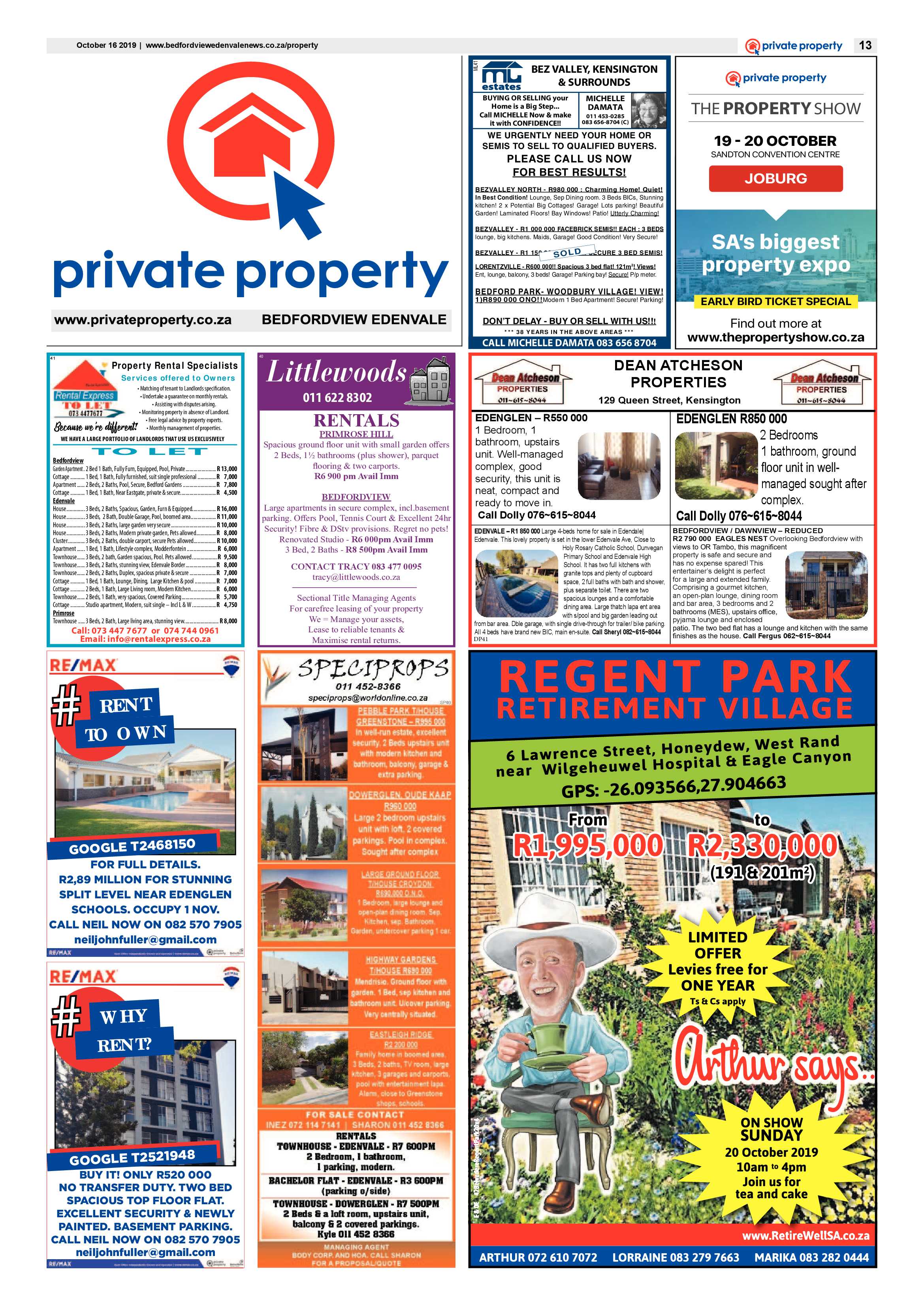 Bedfordview and Edenvale News 16 October 2019 page 13
