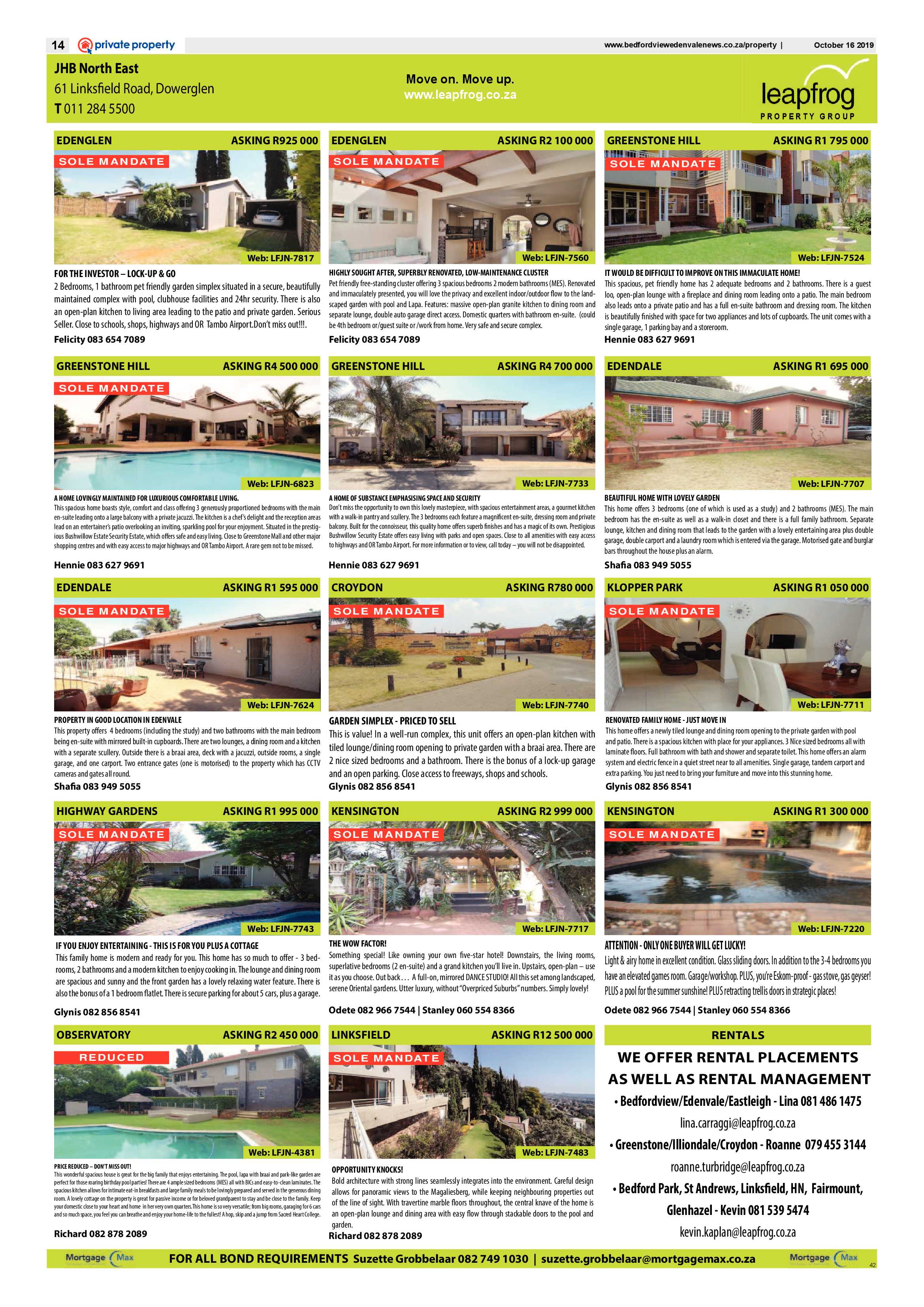 Bedfordview and Edenvale News 16 October 2019 page 14