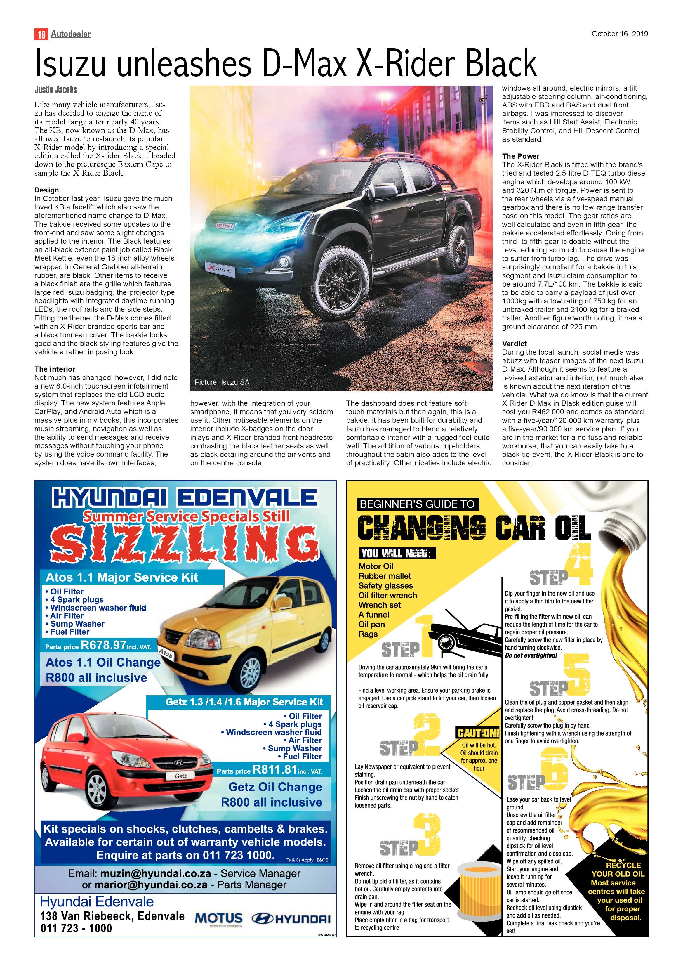 Bedfordview and Edenvale News 16 October 2019 page 16