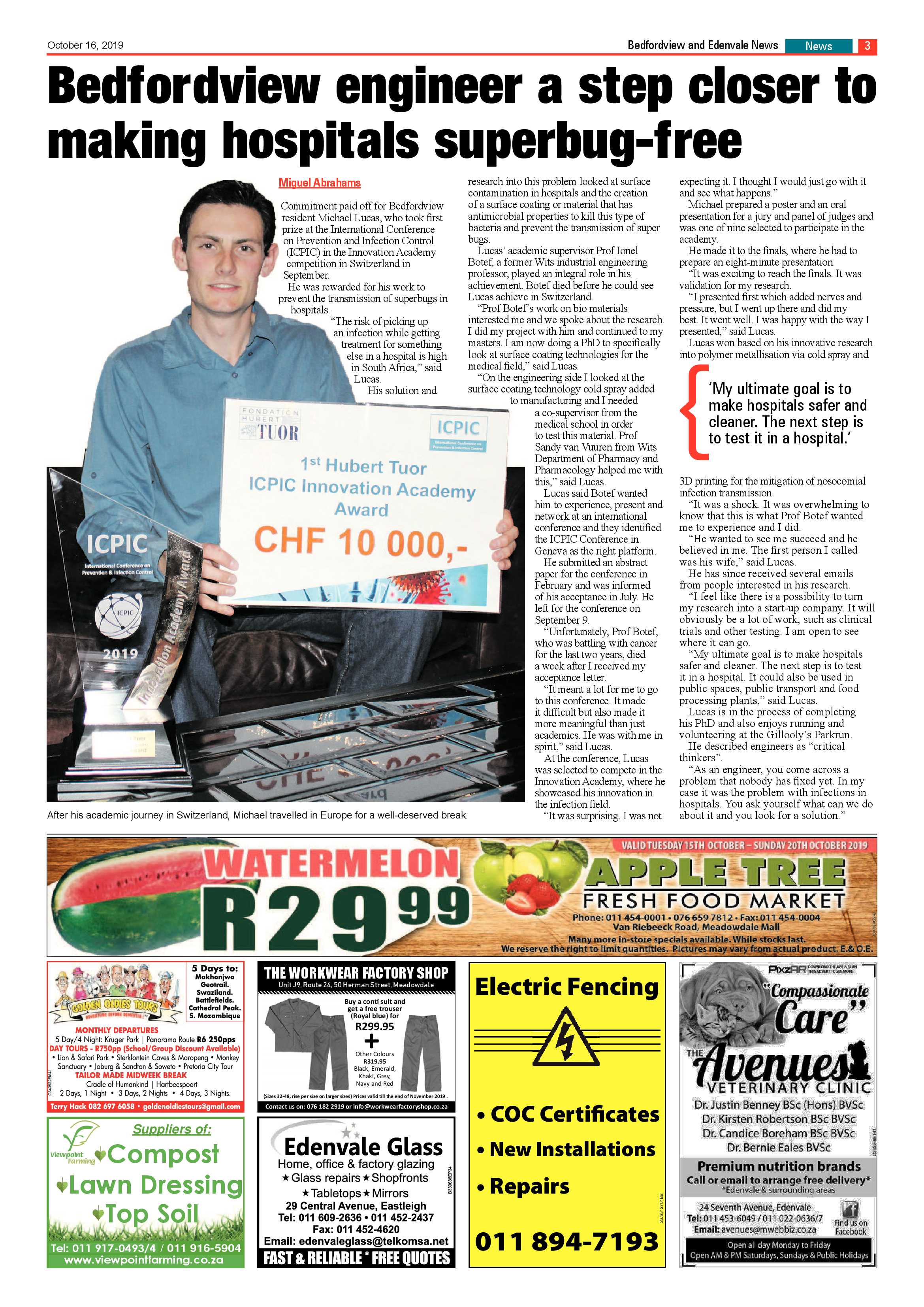 Bedfordview and Edenvale News 16 October 2019 page 3
