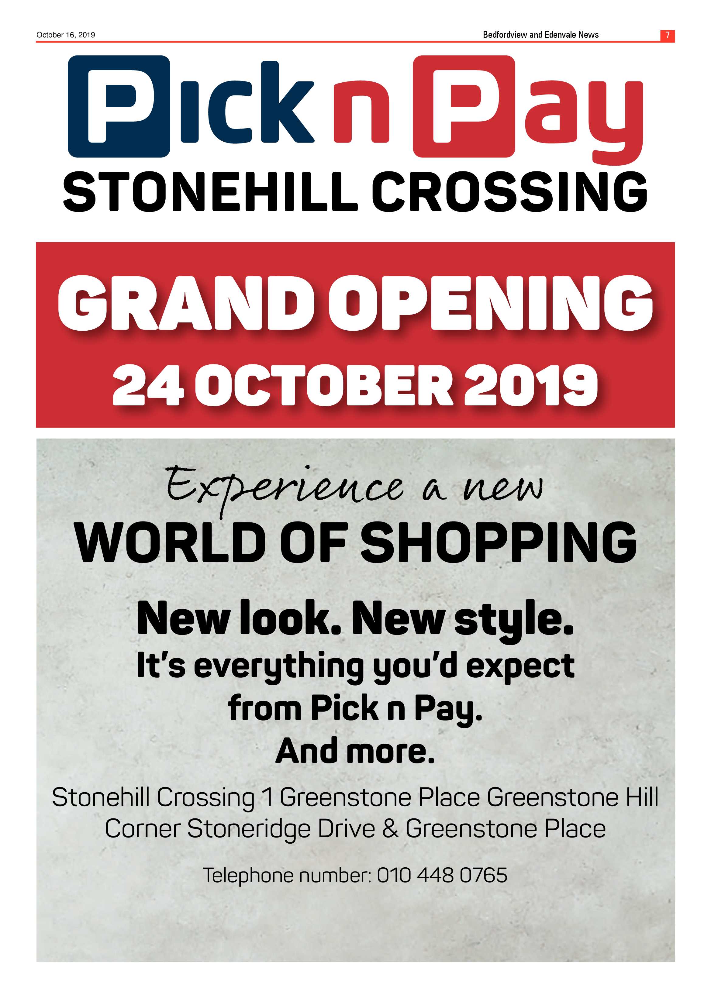 Bedfordview and Edenvale News 16 October 2019 page 7