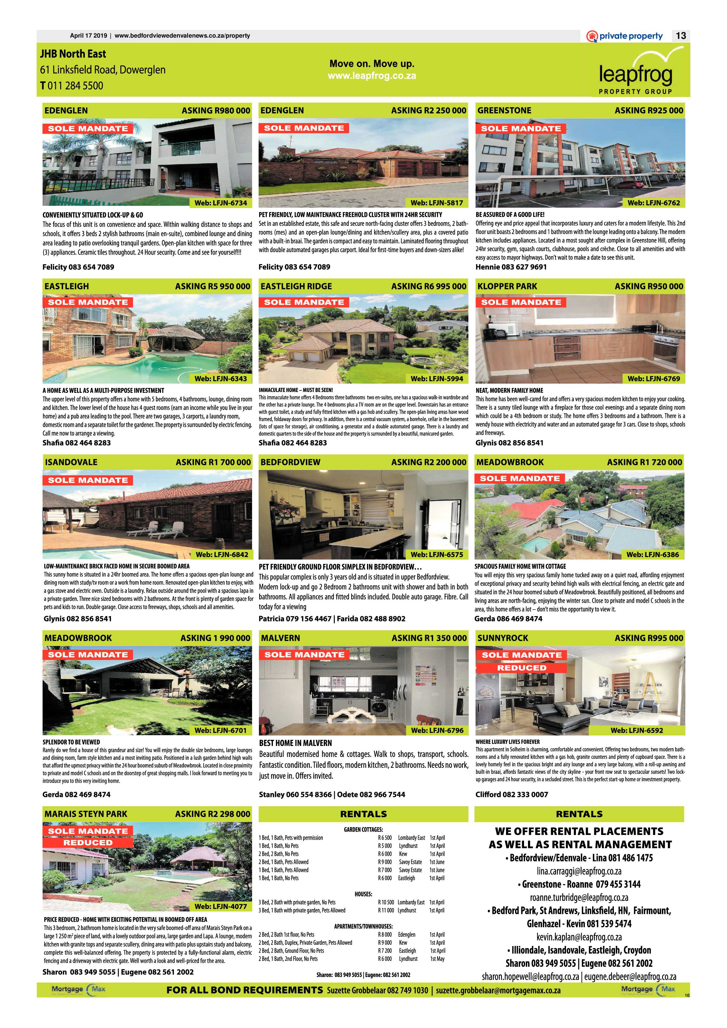 Bedfordview and Edenvale News 17 April 2019 page 13
