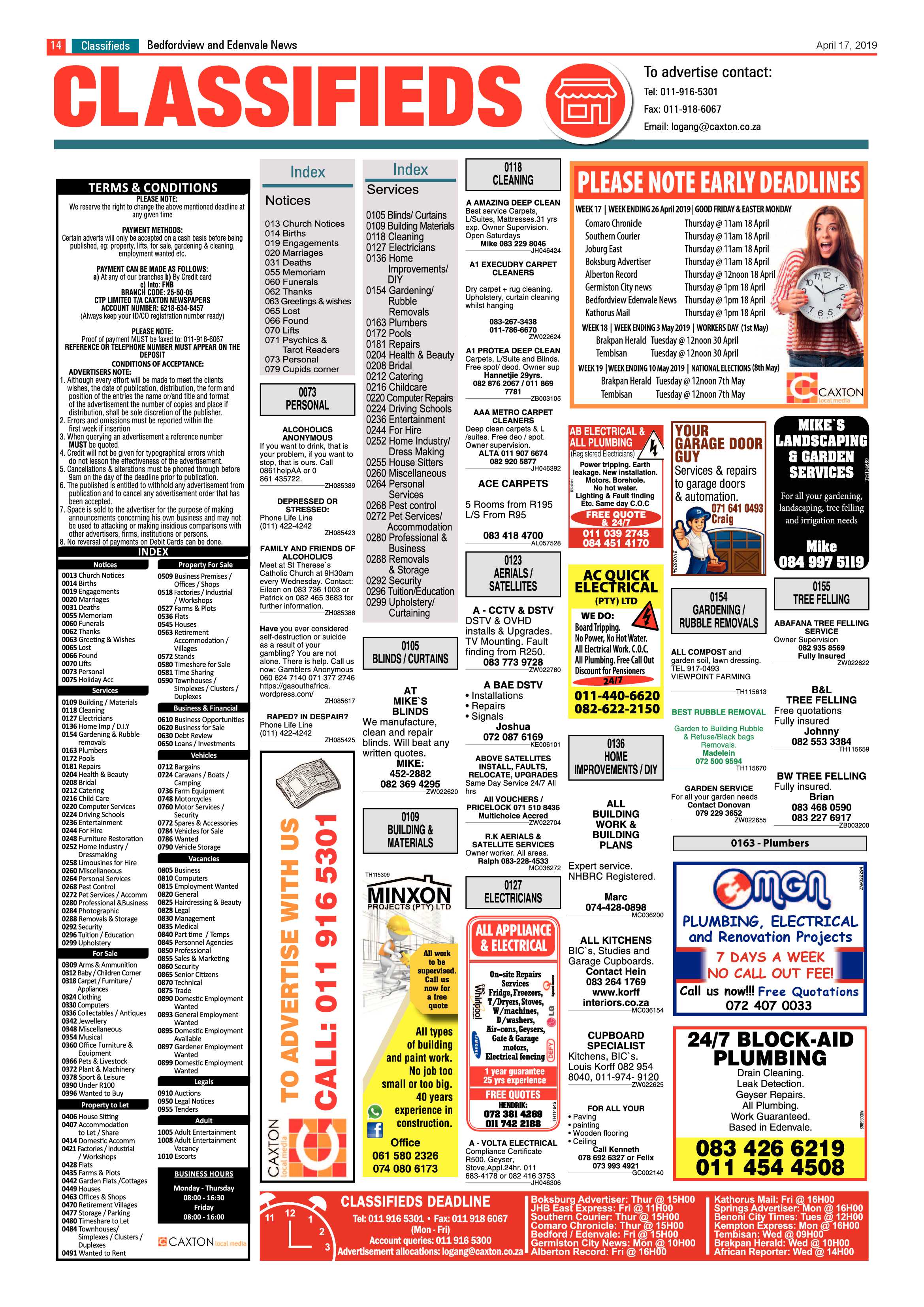 Bedfordview and Edenvale News 17 April 2019 page 14