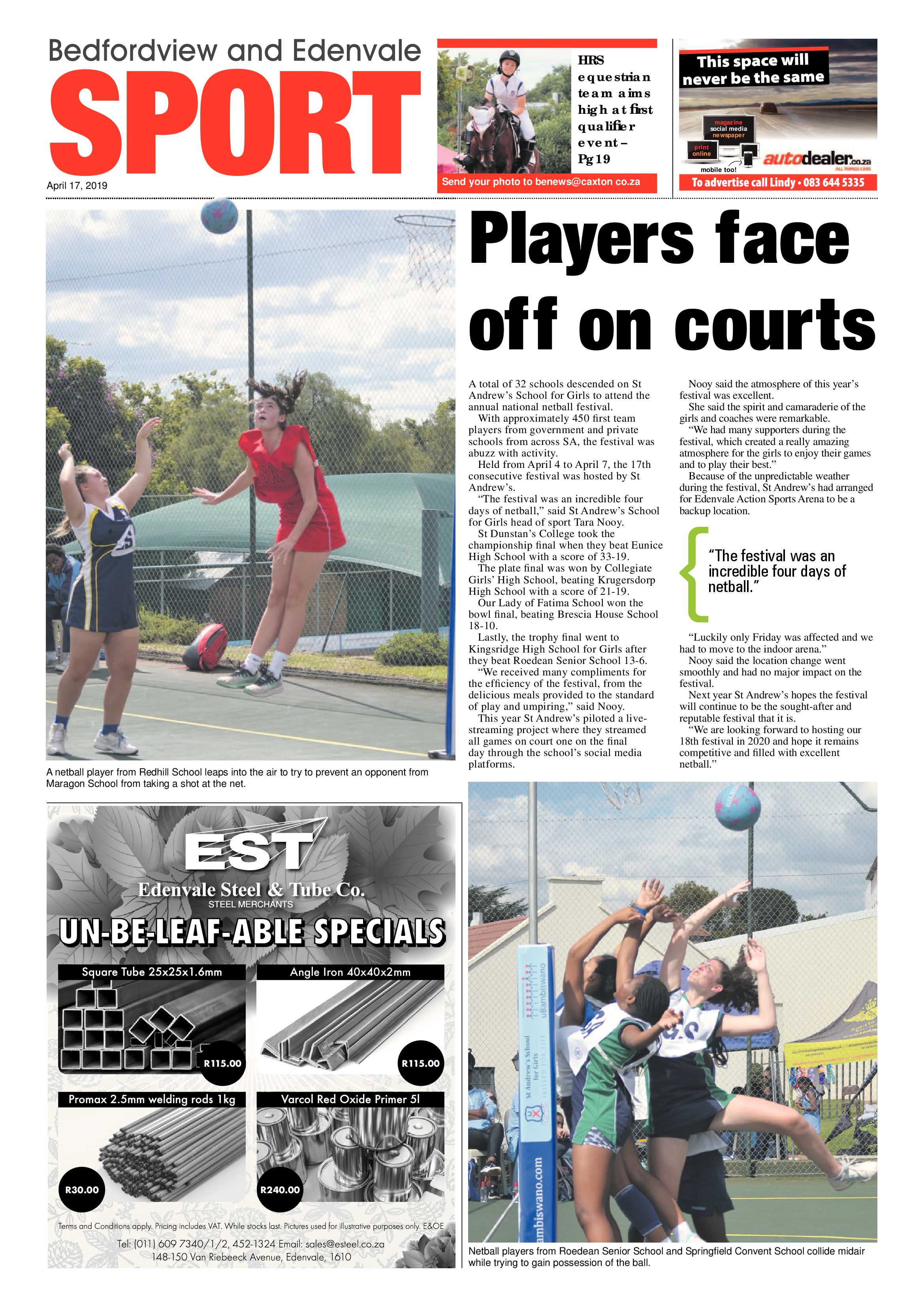 Bedfordview and Edenvale News 17 April 2019 page 20