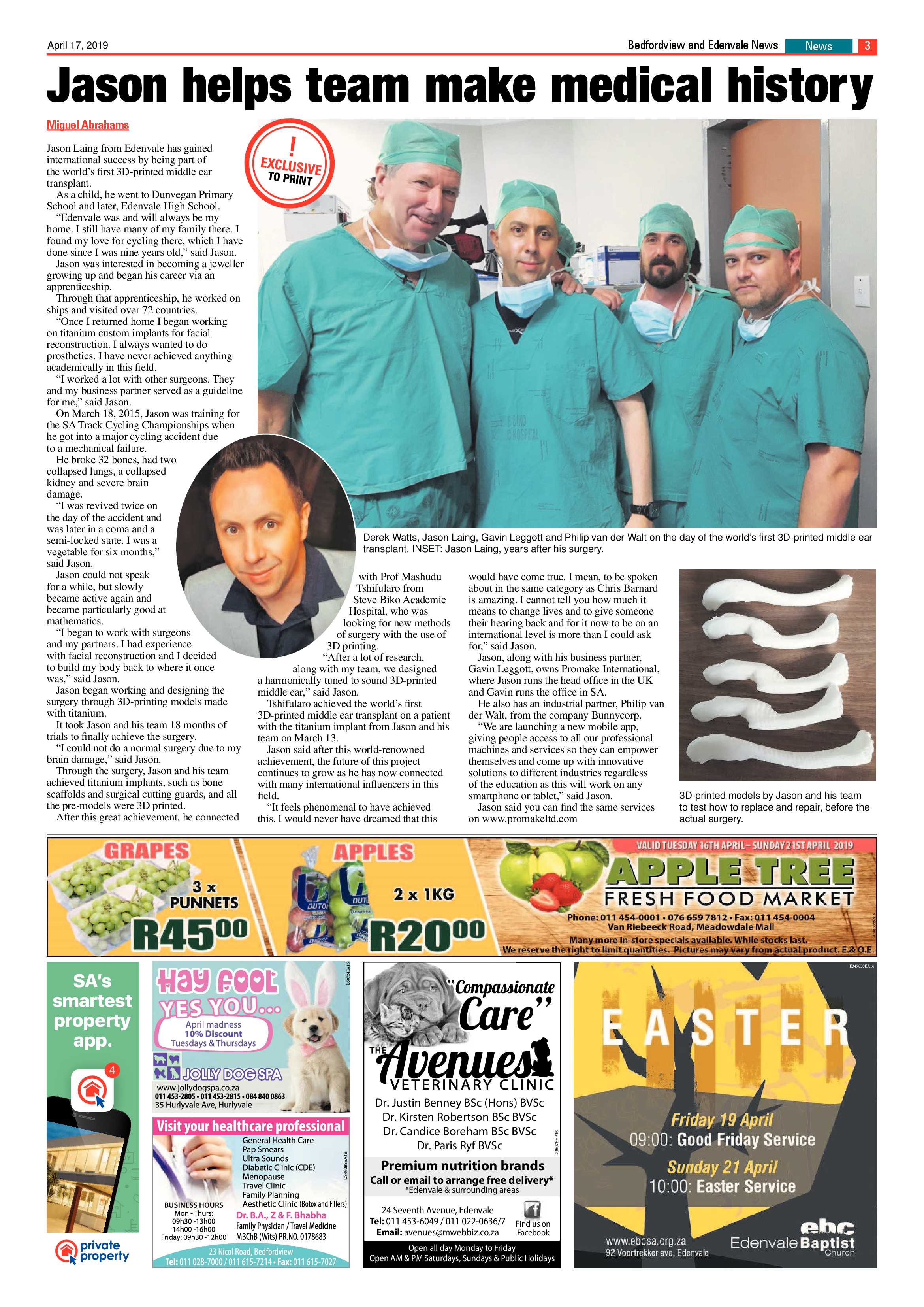 Bedfordview and Edenvale News 17 April 2019 page 3