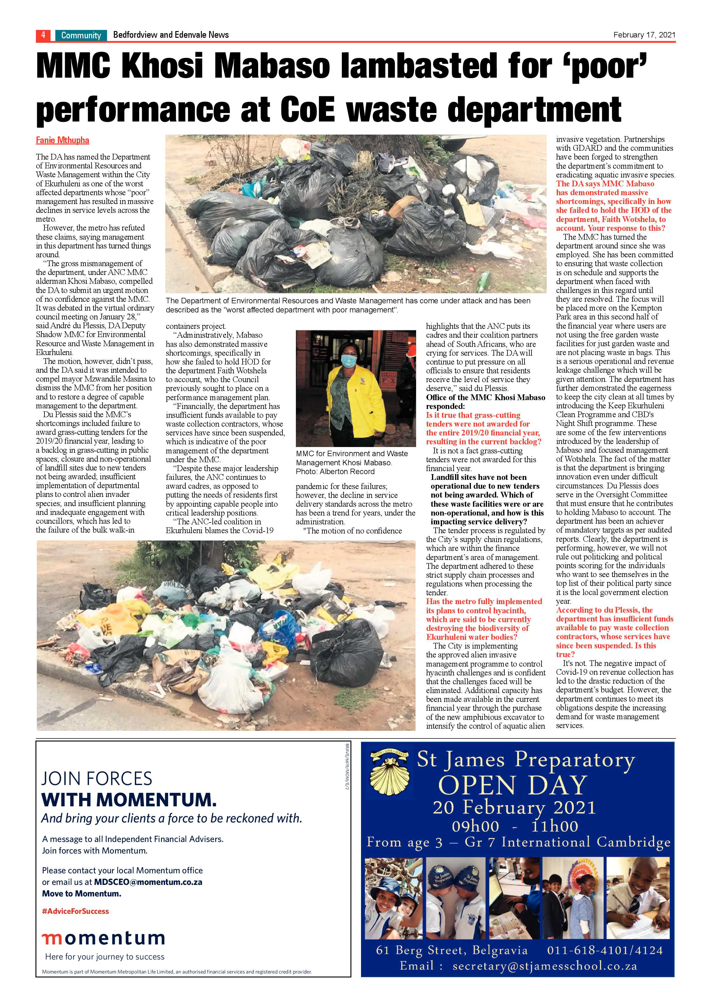 Bedfordview and Edenvale News 17 February 2021 page 4