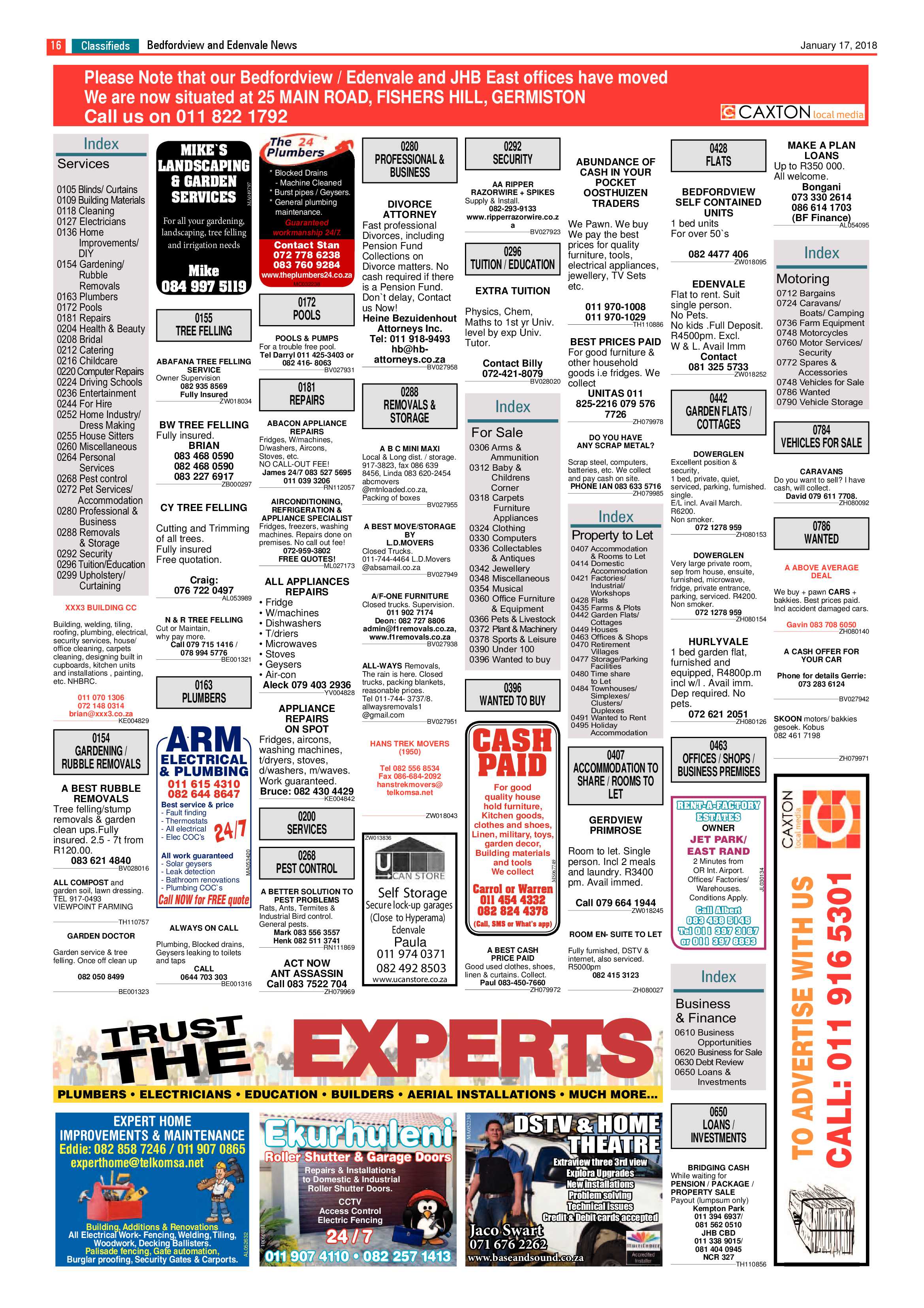 Bedfordview and Edenvale News 17 January 2018 page 16