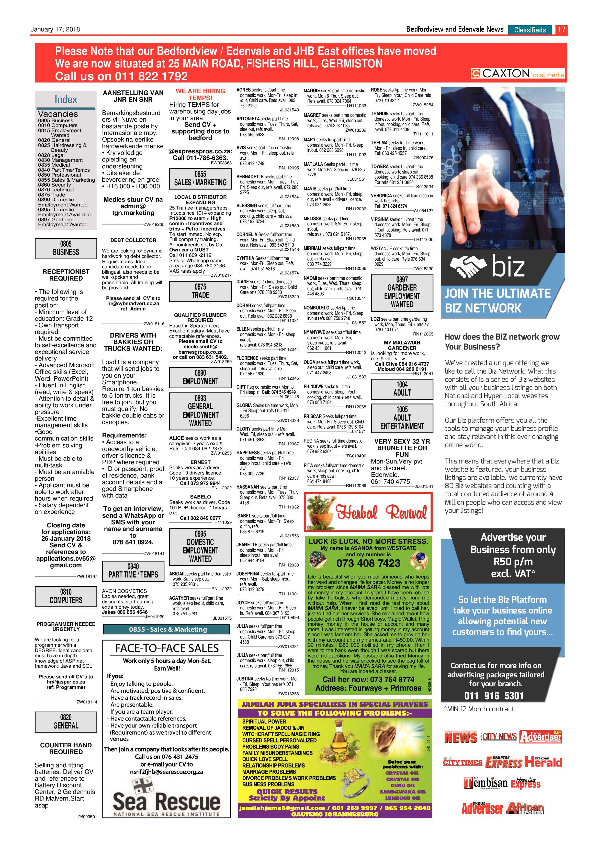 Bedfordview and Edenvale News 17 January 2018 page 17