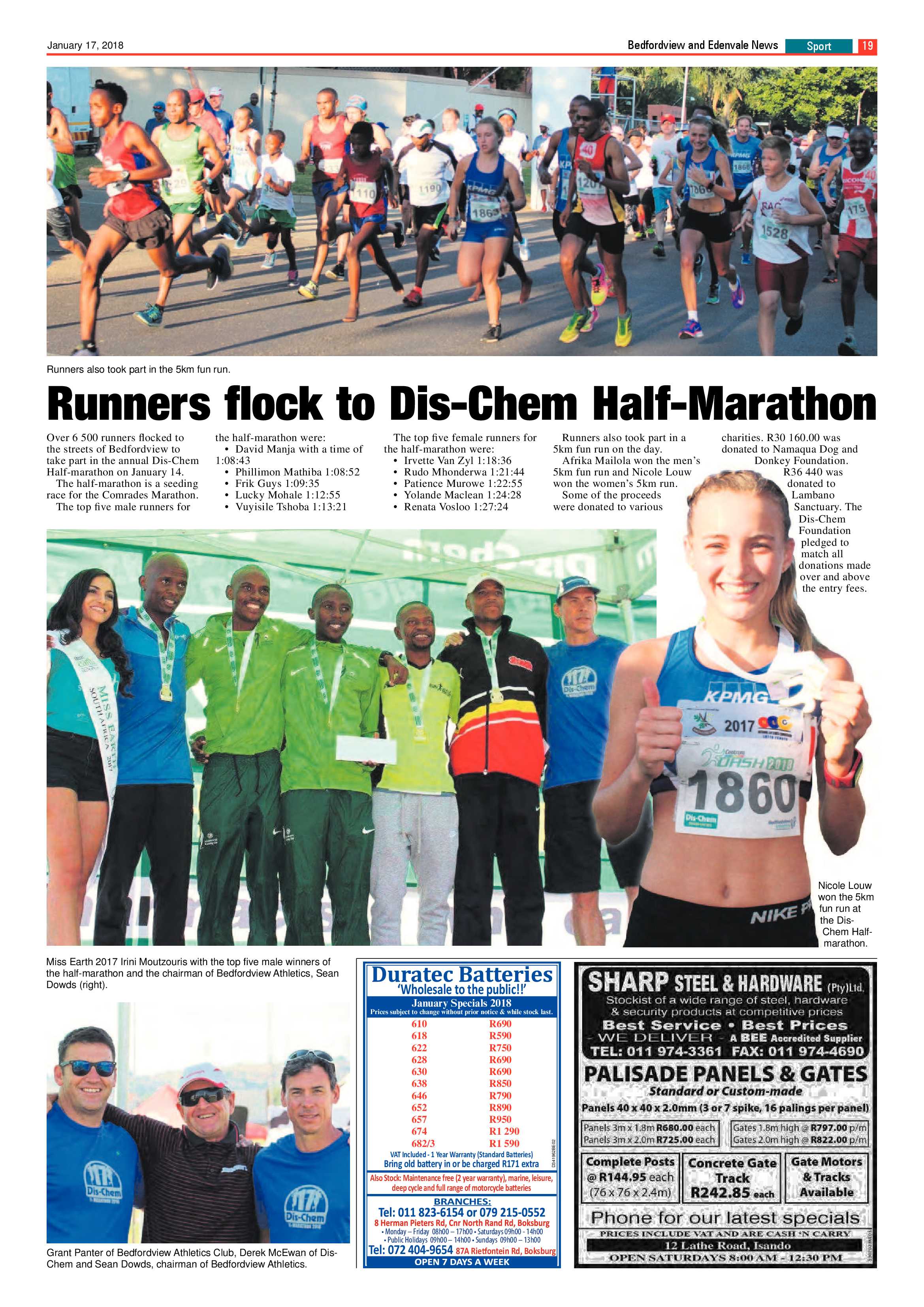 Bedfordview and Edenvale News 17 January 2018 page 19
