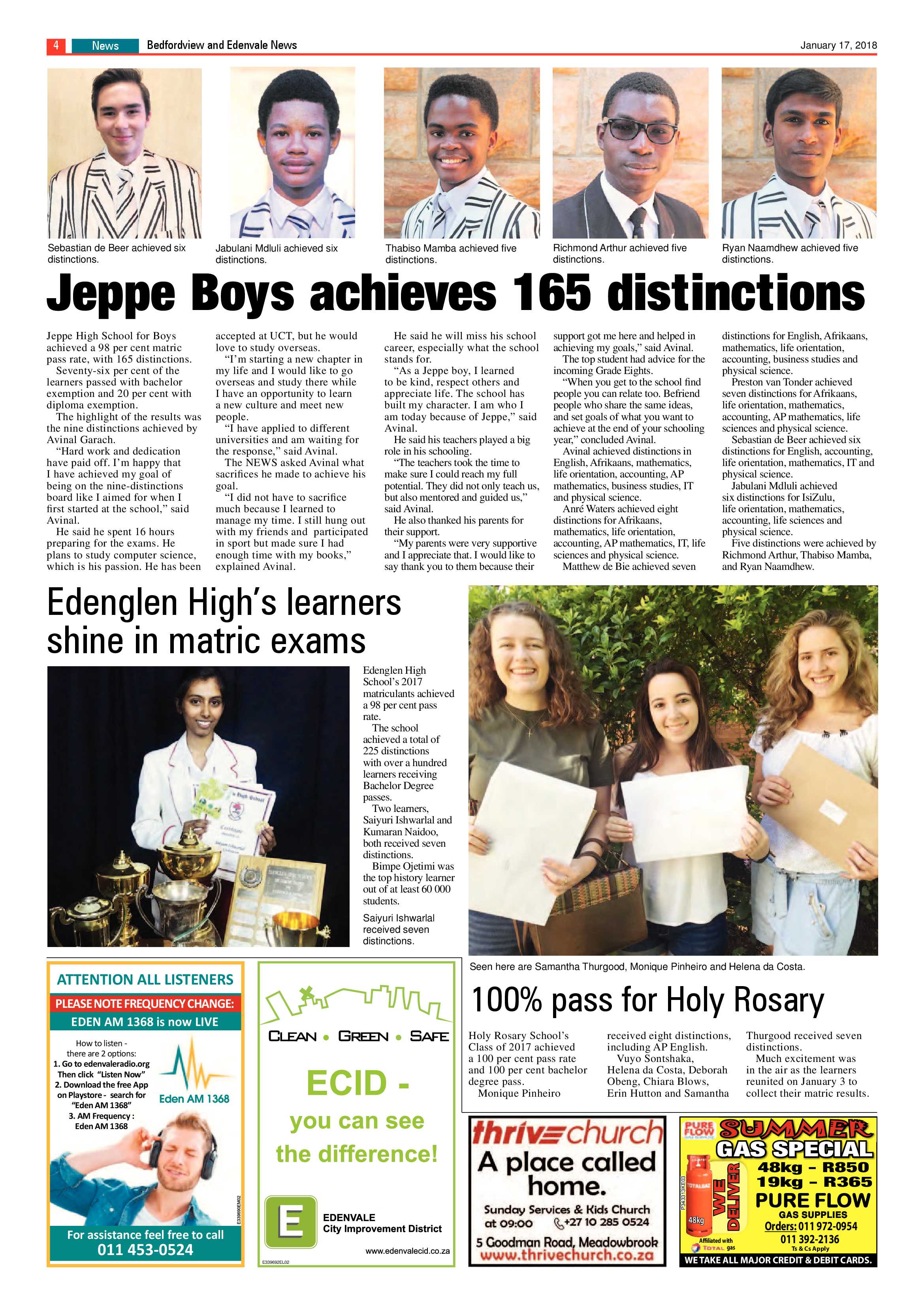 Bedfordview and Edenvale News 17 January 2018 page 4