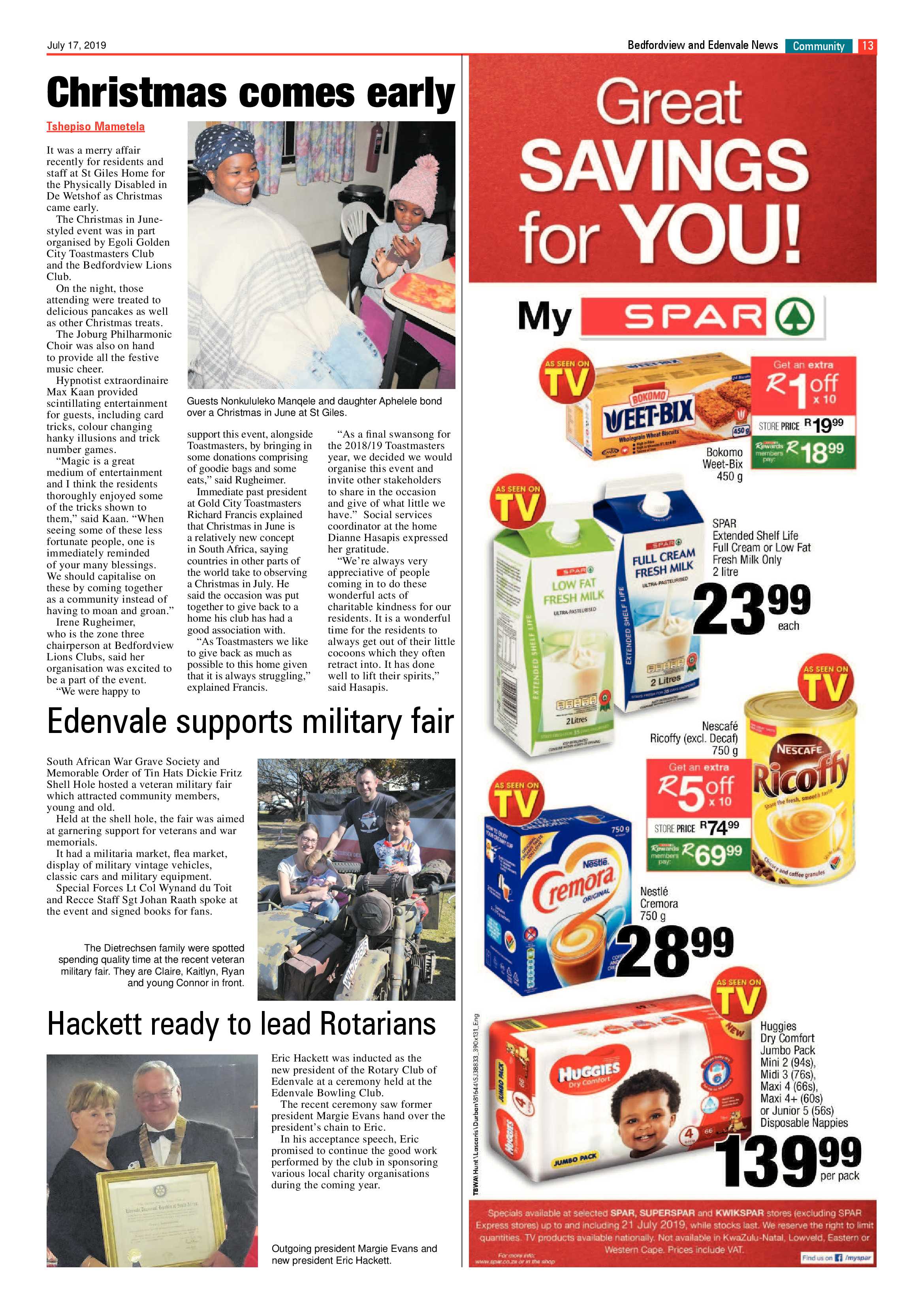 Bedfordview and Edenvale News 17 July 2019 page 13