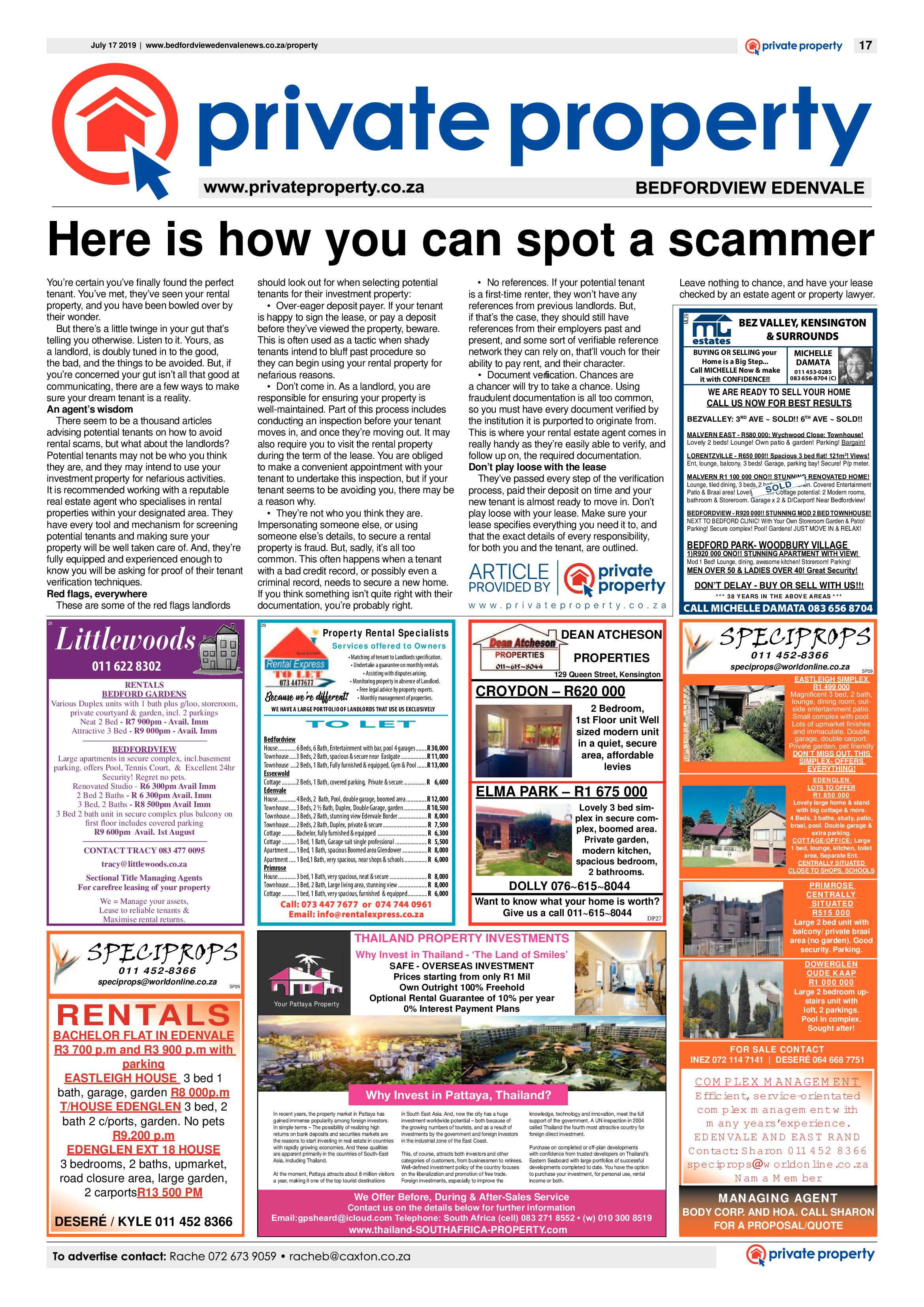 Bedfordview and Edenvale News 17 July 2019 page 17