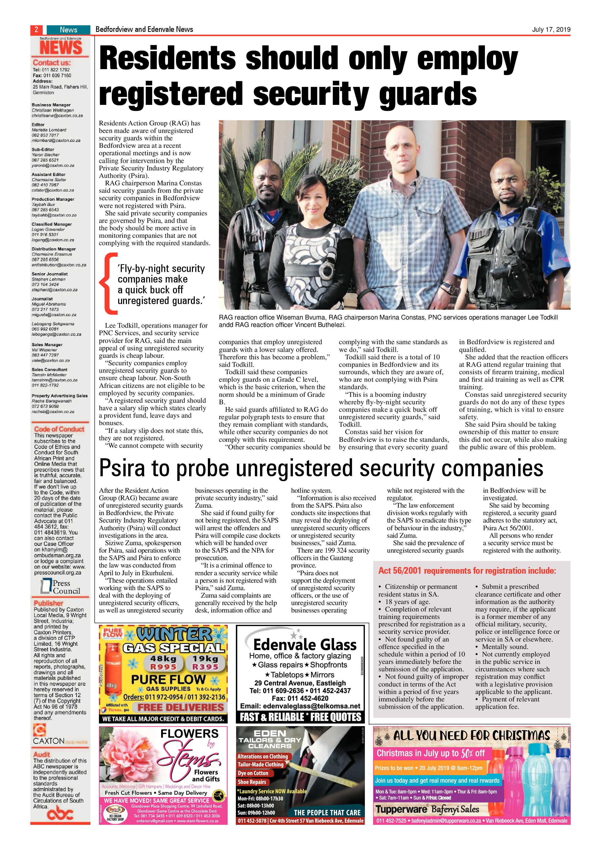 Bedfordview and Edenvale News 17 July 2019 page 2