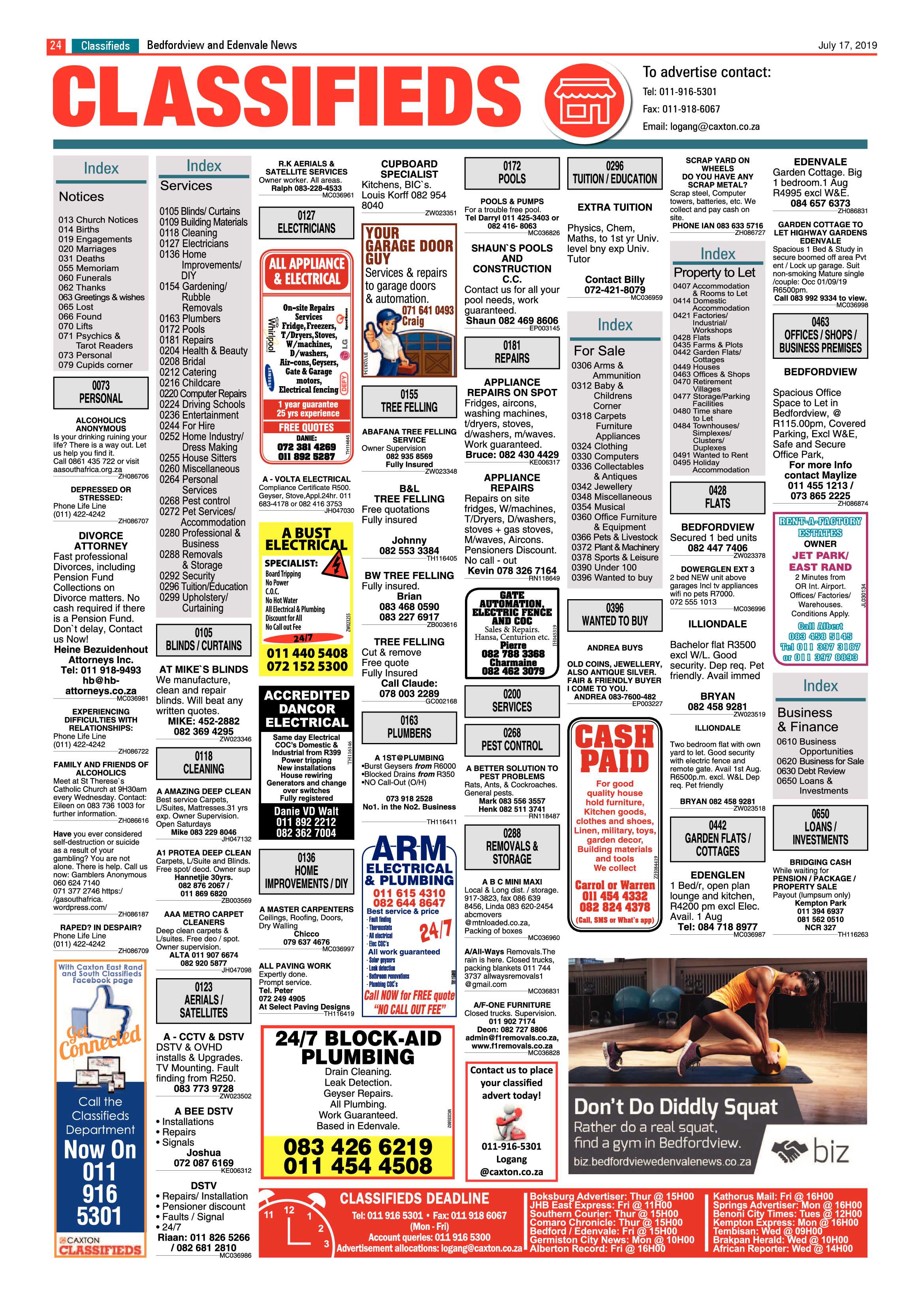 Bedfordview and Edenvale News 17 July 2019 page 24
