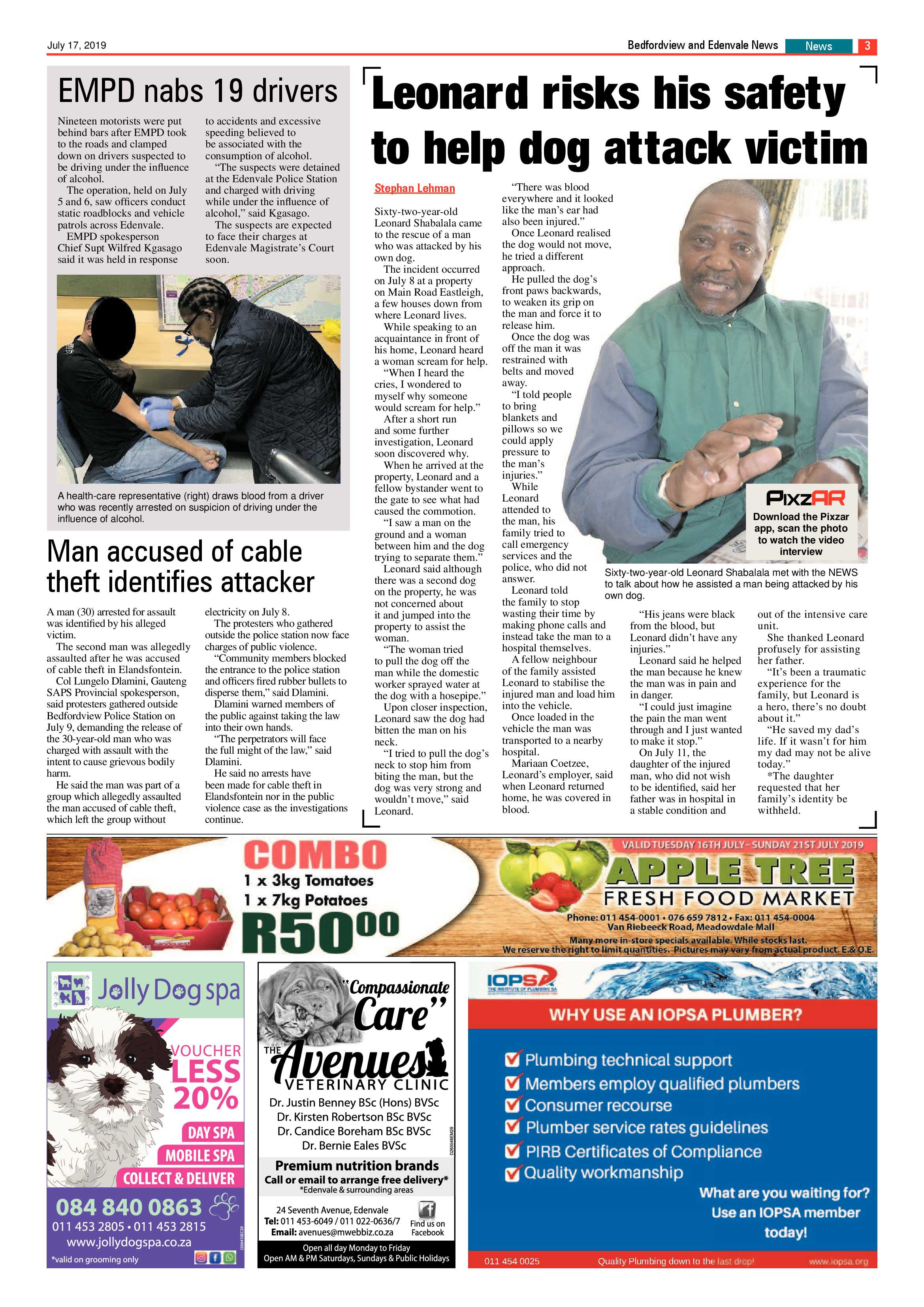 Bedfordview and Edenvale News 17 July 2019 page 3