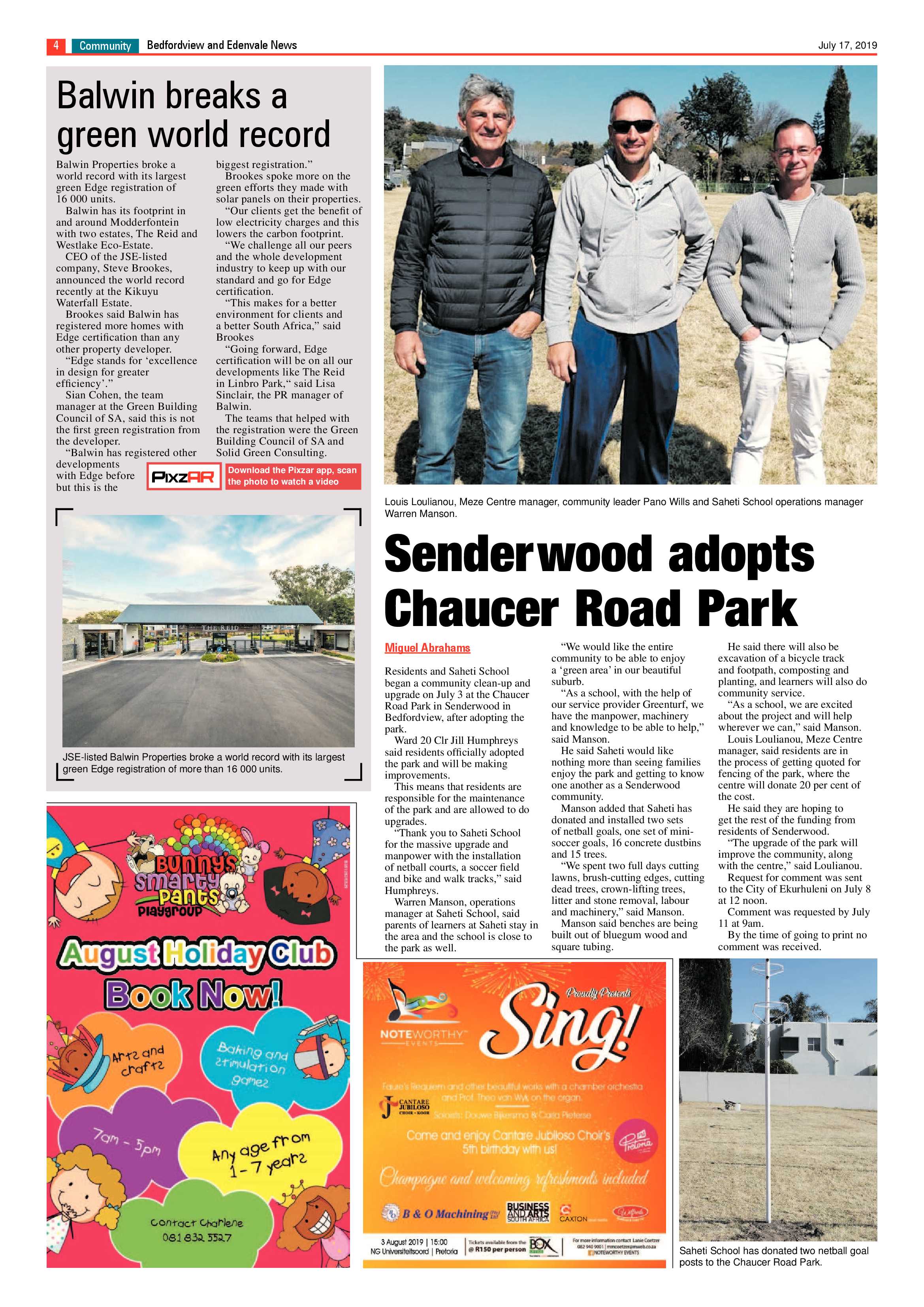 Bedfordview and Edenvale News 17 July 2019 page 4