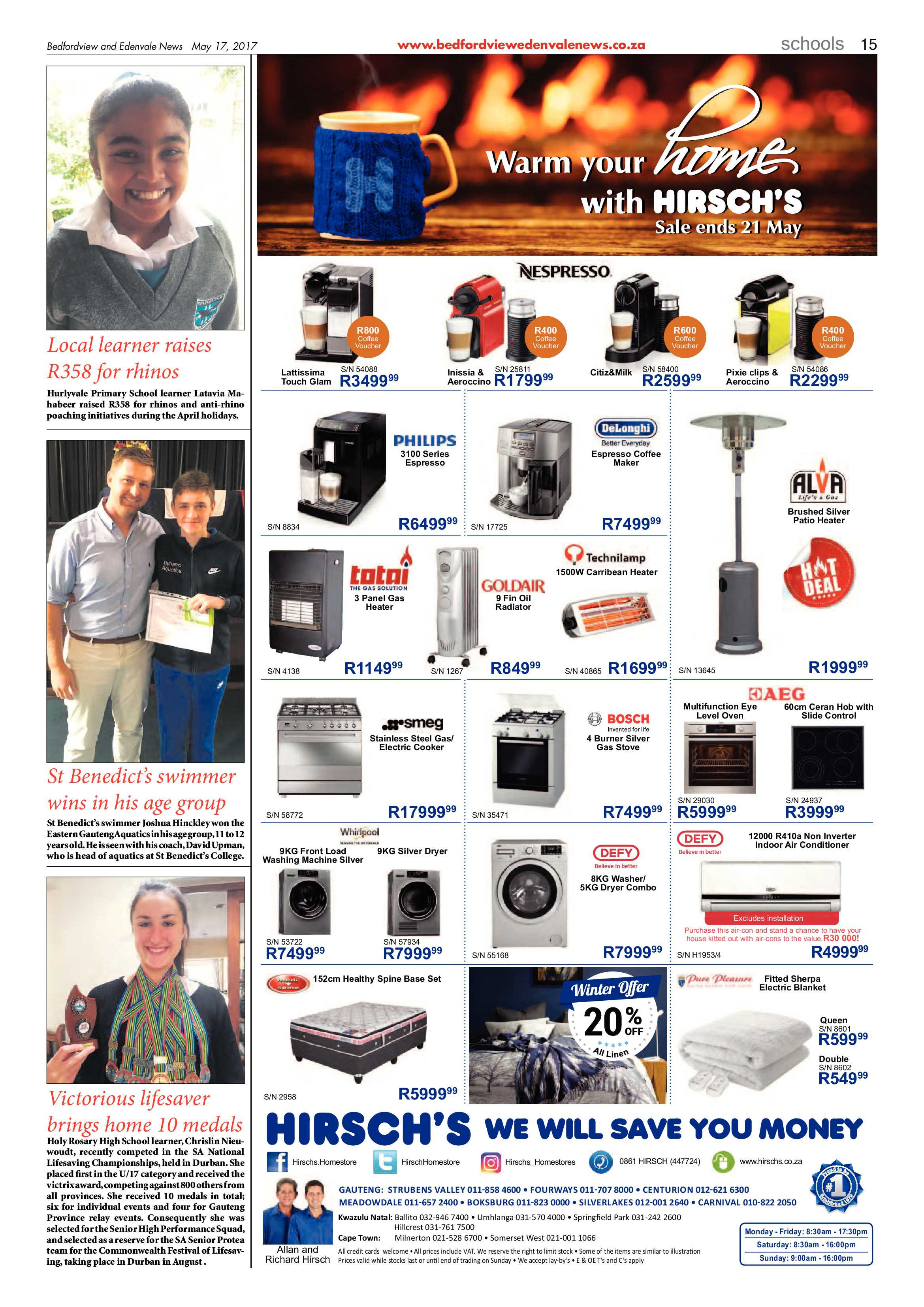 Bedfordview and Edenvale News 17 May 2017 page 15