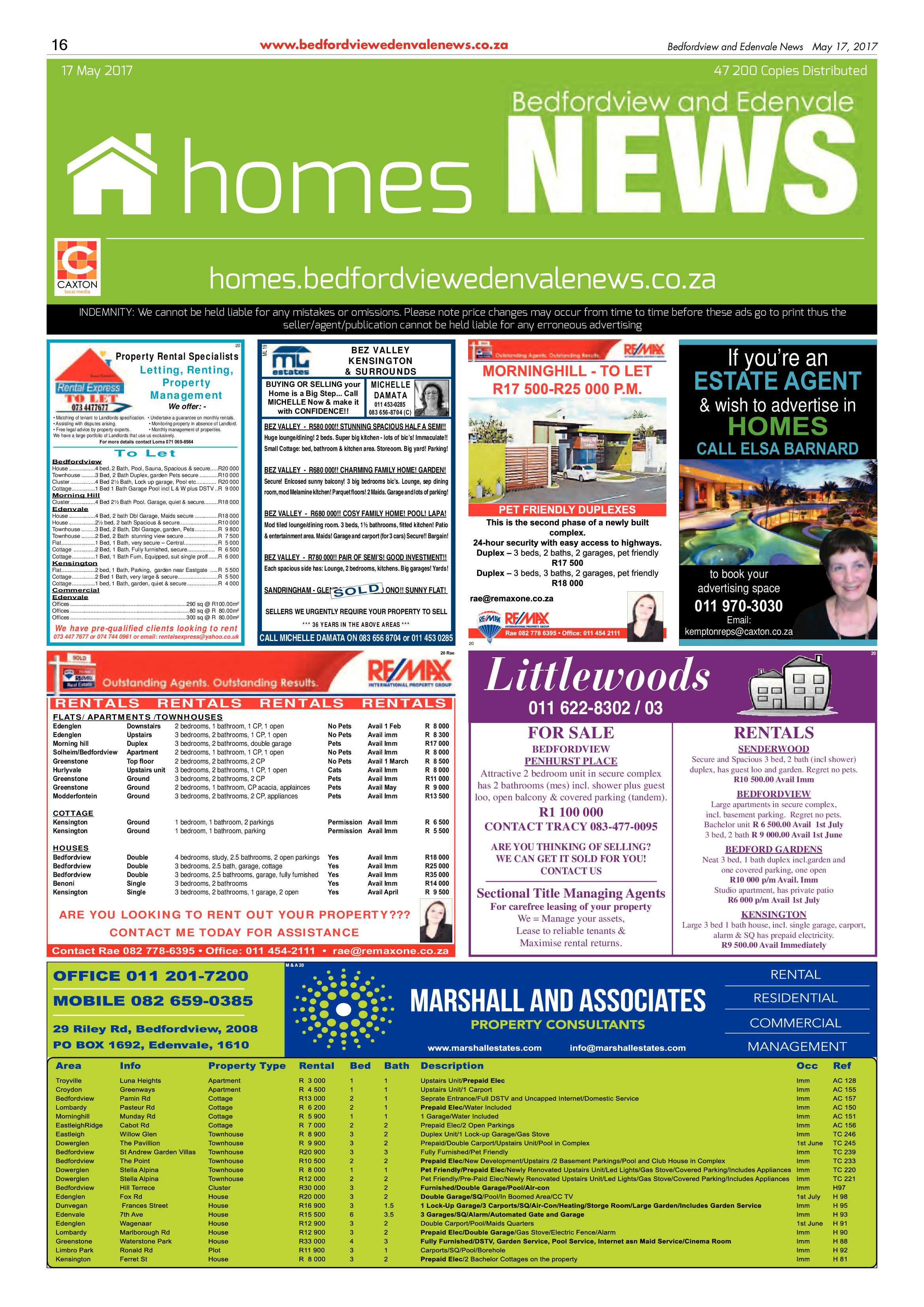 Bedfordview and Edenvale News 17 May 2017 page 16