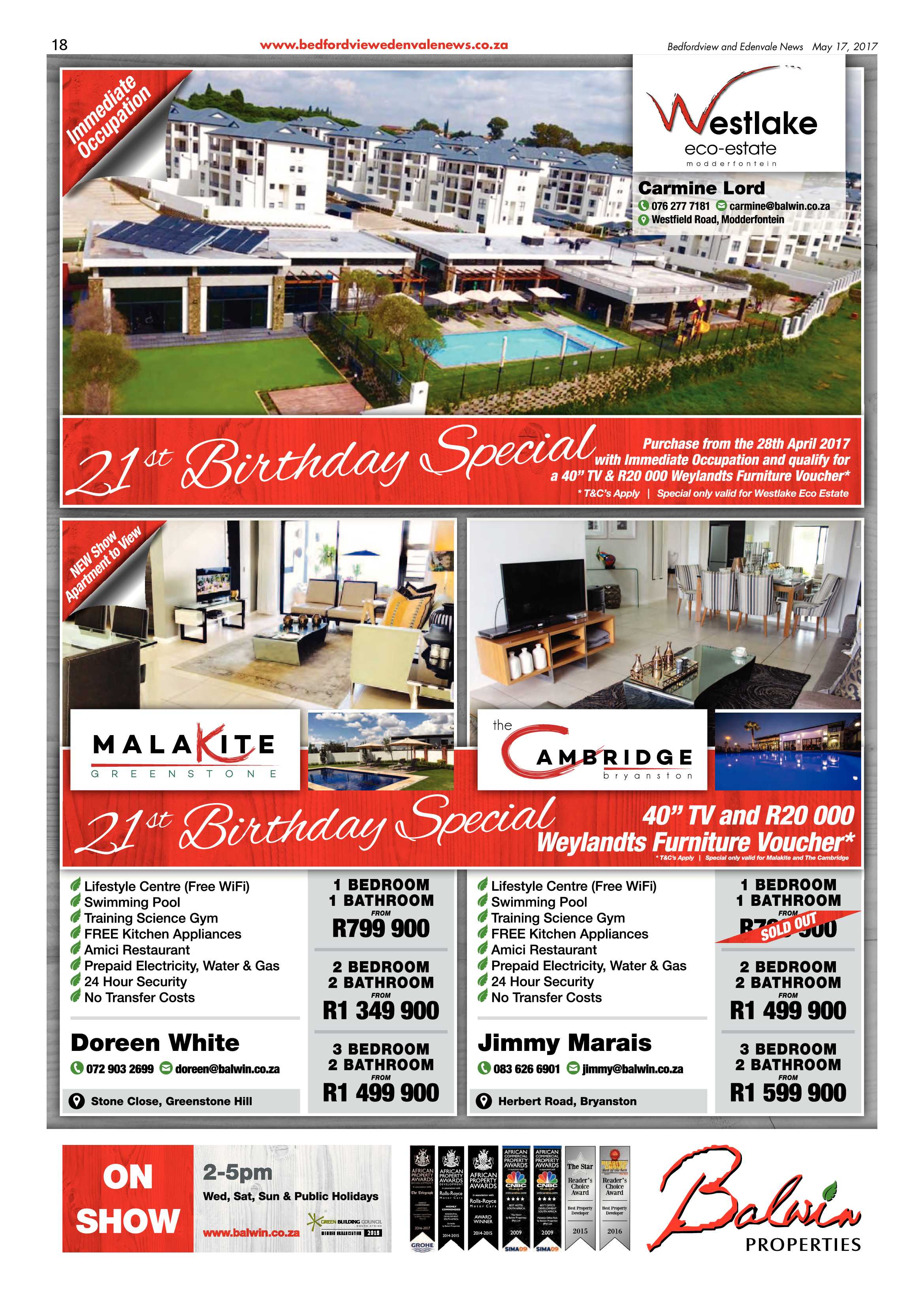Bedfordview and Edenvale News 17 May 2017 page 18
