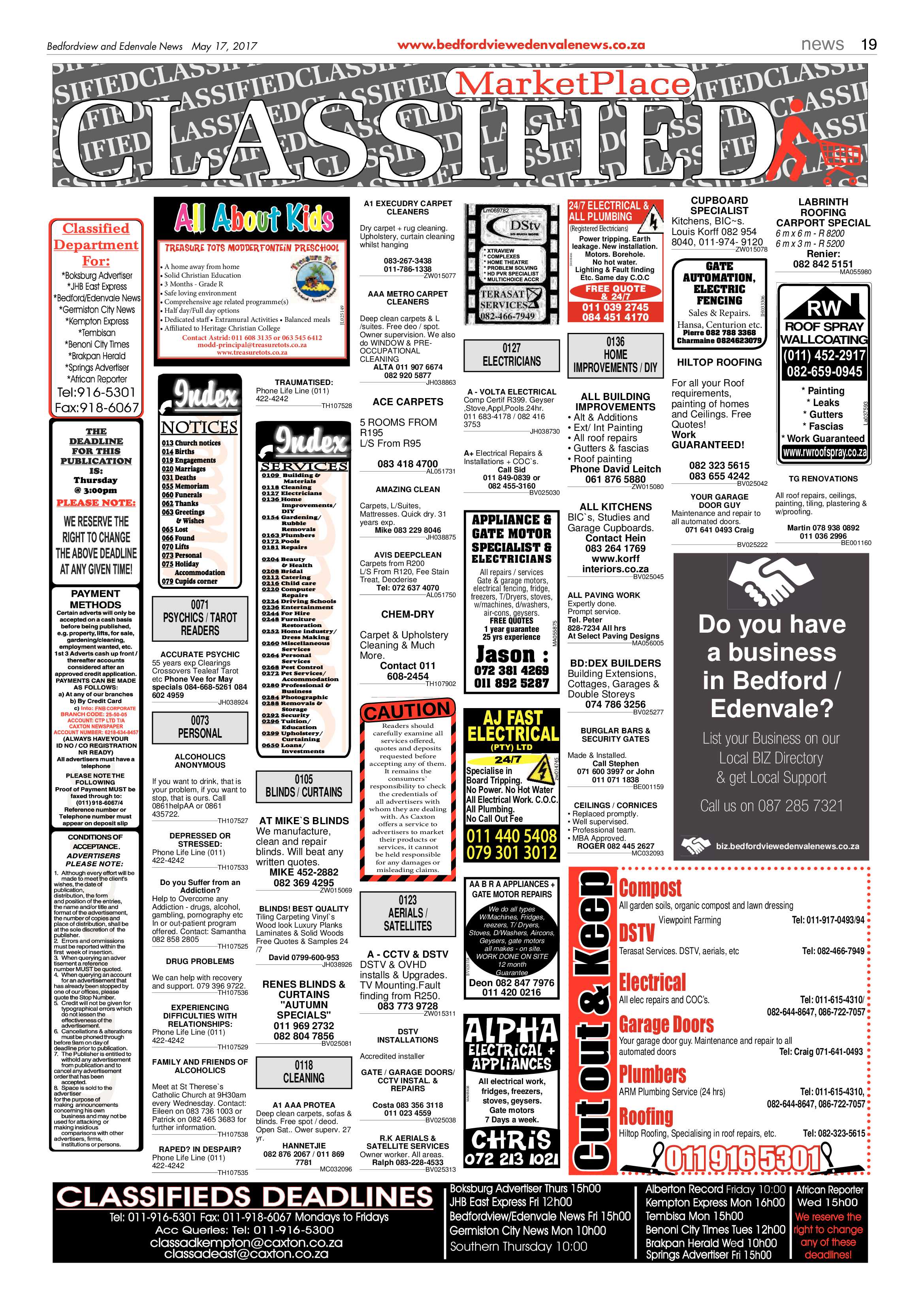 Bedfordview and Edenvale News 17 May 2017 page 19