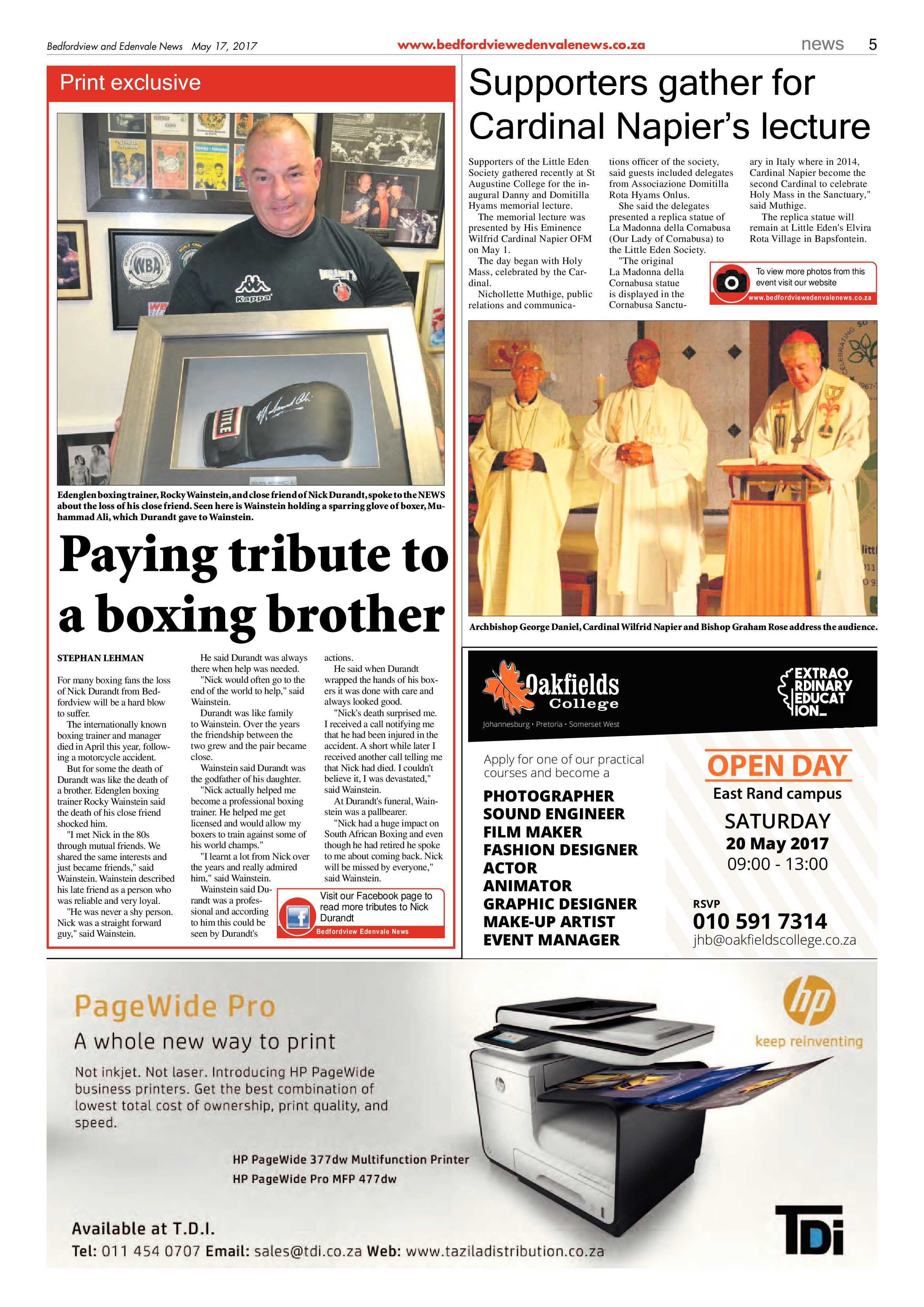 Bedfordview and Edenvale News 17 May 2017 page 5