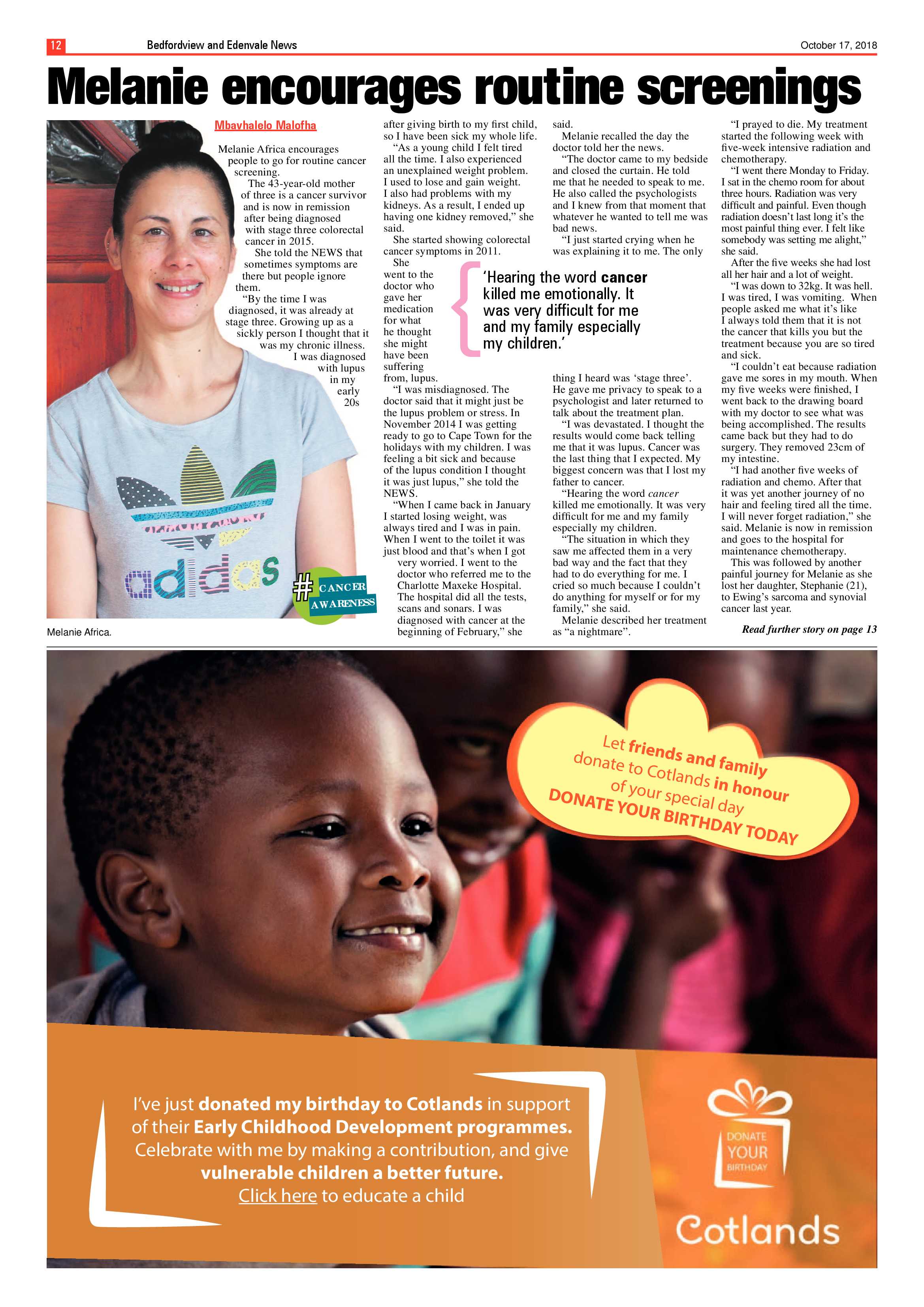 Bedfordview and Edenvale News 17 October  2018 page 12