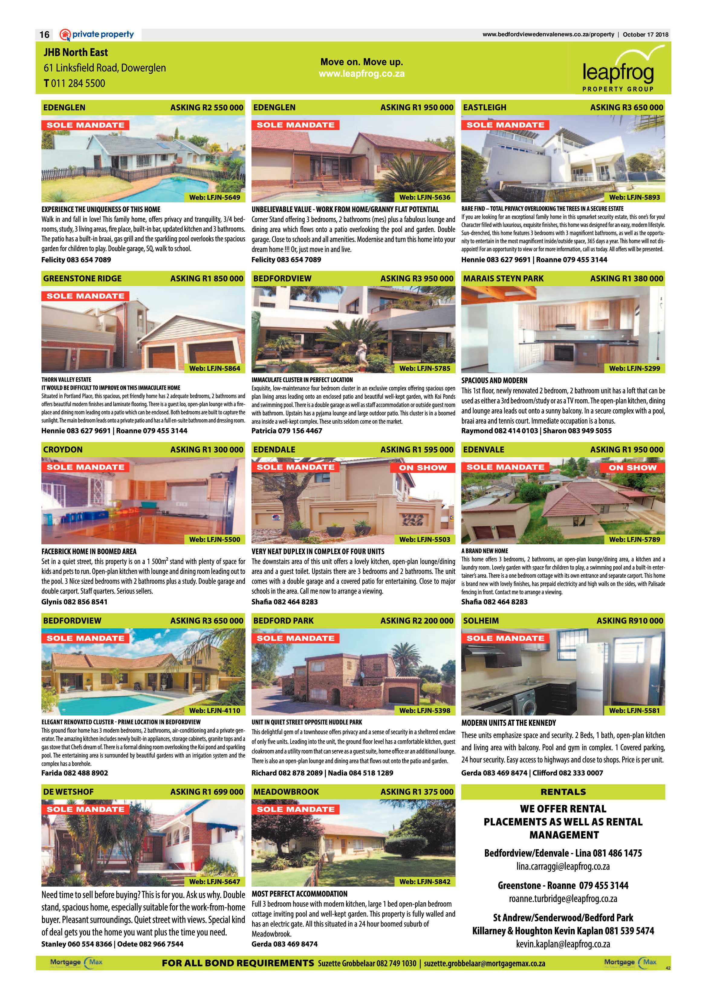 Bedfordview and Edenvale News 17 October  2018 page 16