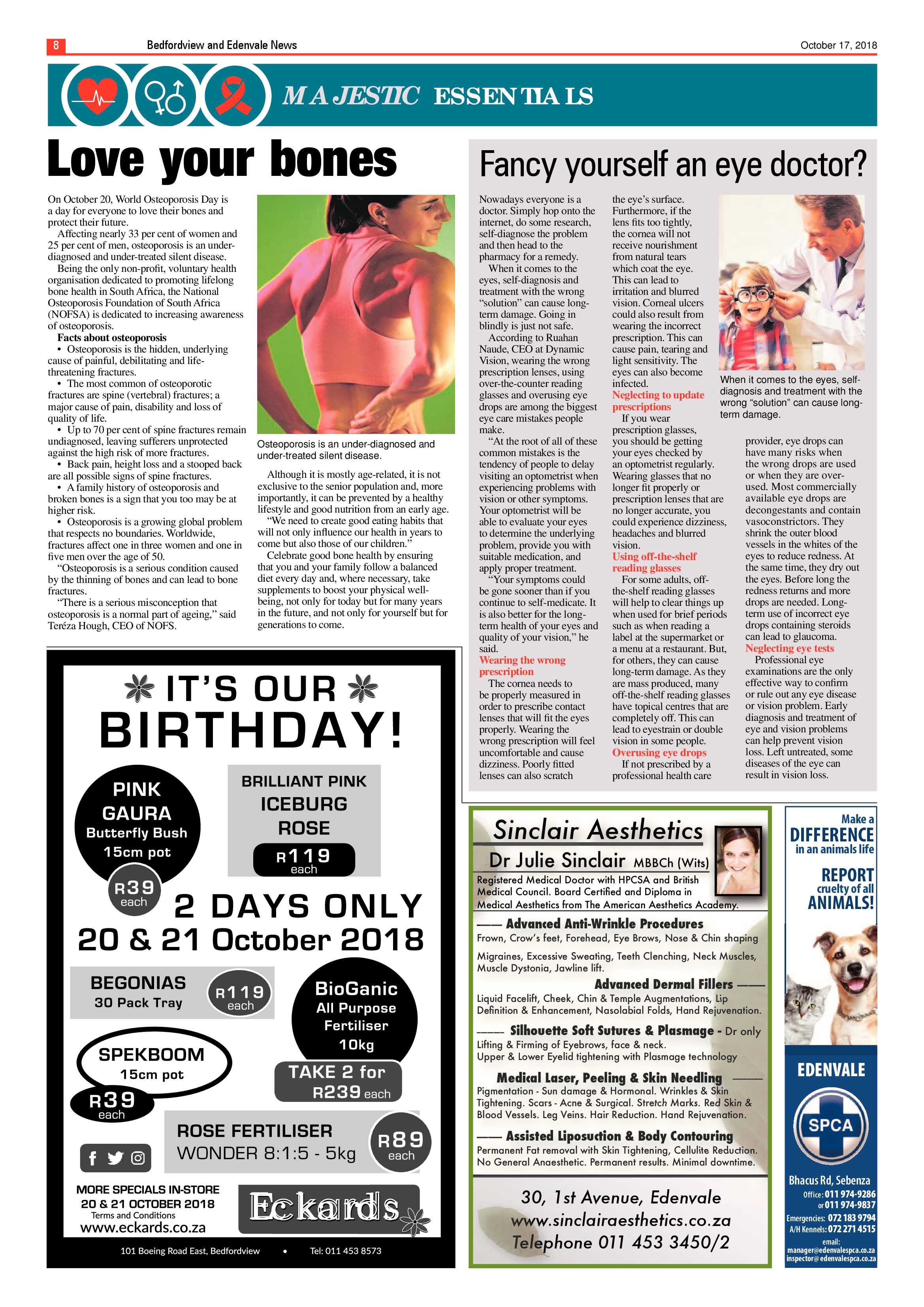 Bedfordview and Edenvale News 17 October  2018 page 8