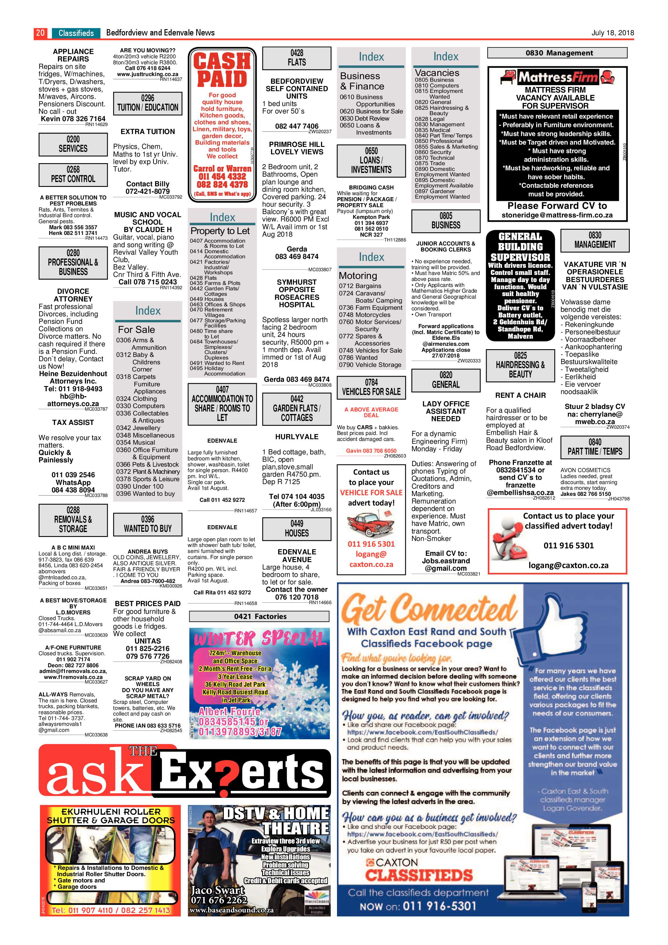 Bedfordview and Edenvale News 18July 2018 page 20