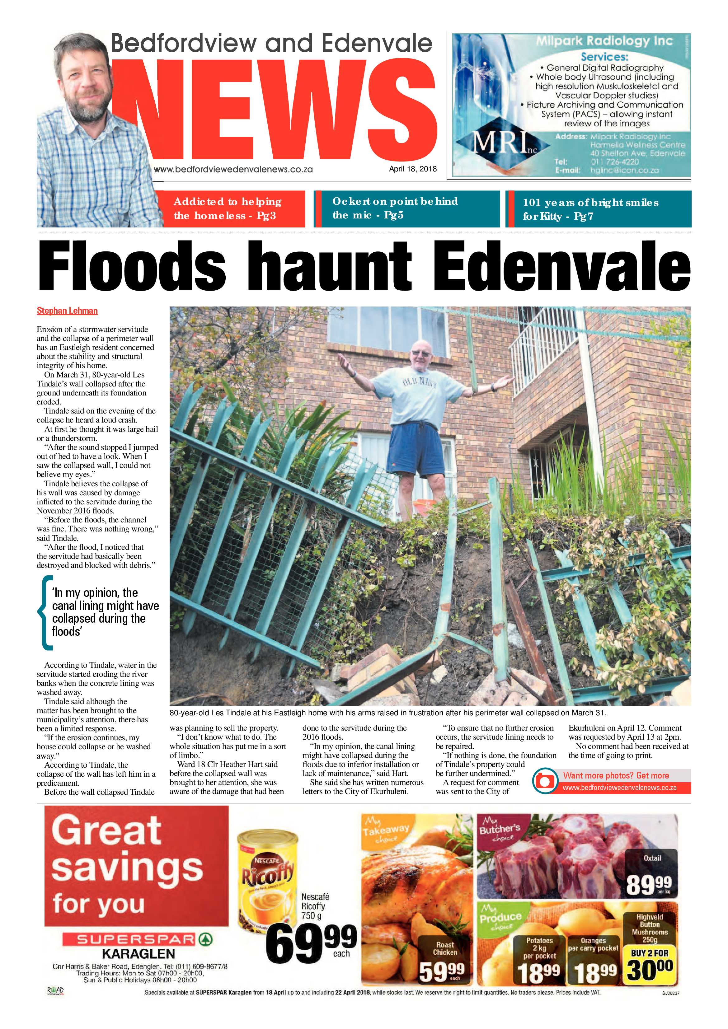 Bedfordview and Edenvale News 18 April 2018 page 1