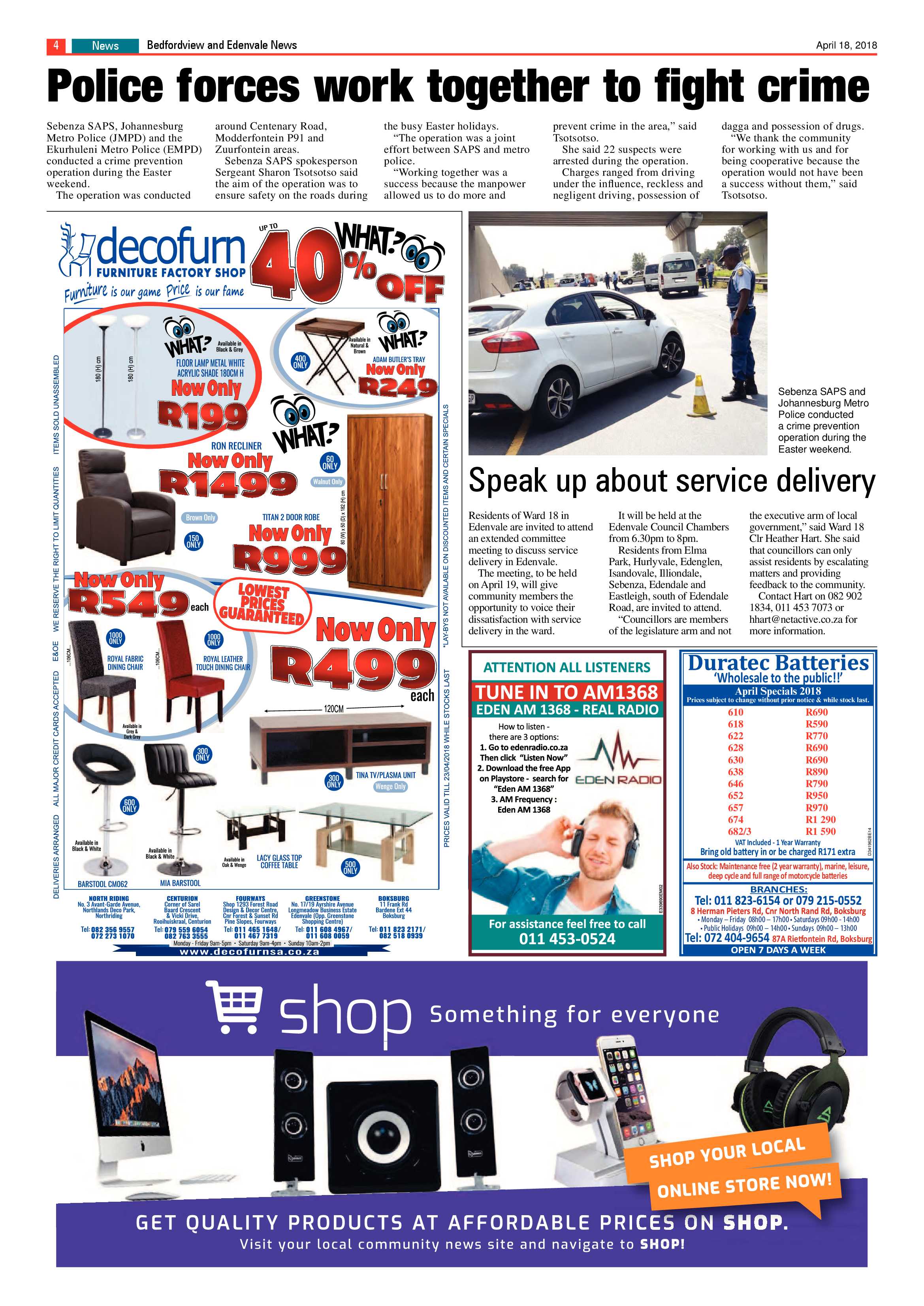 Bedfordview and Edenvale News 18 April 2018 page 4