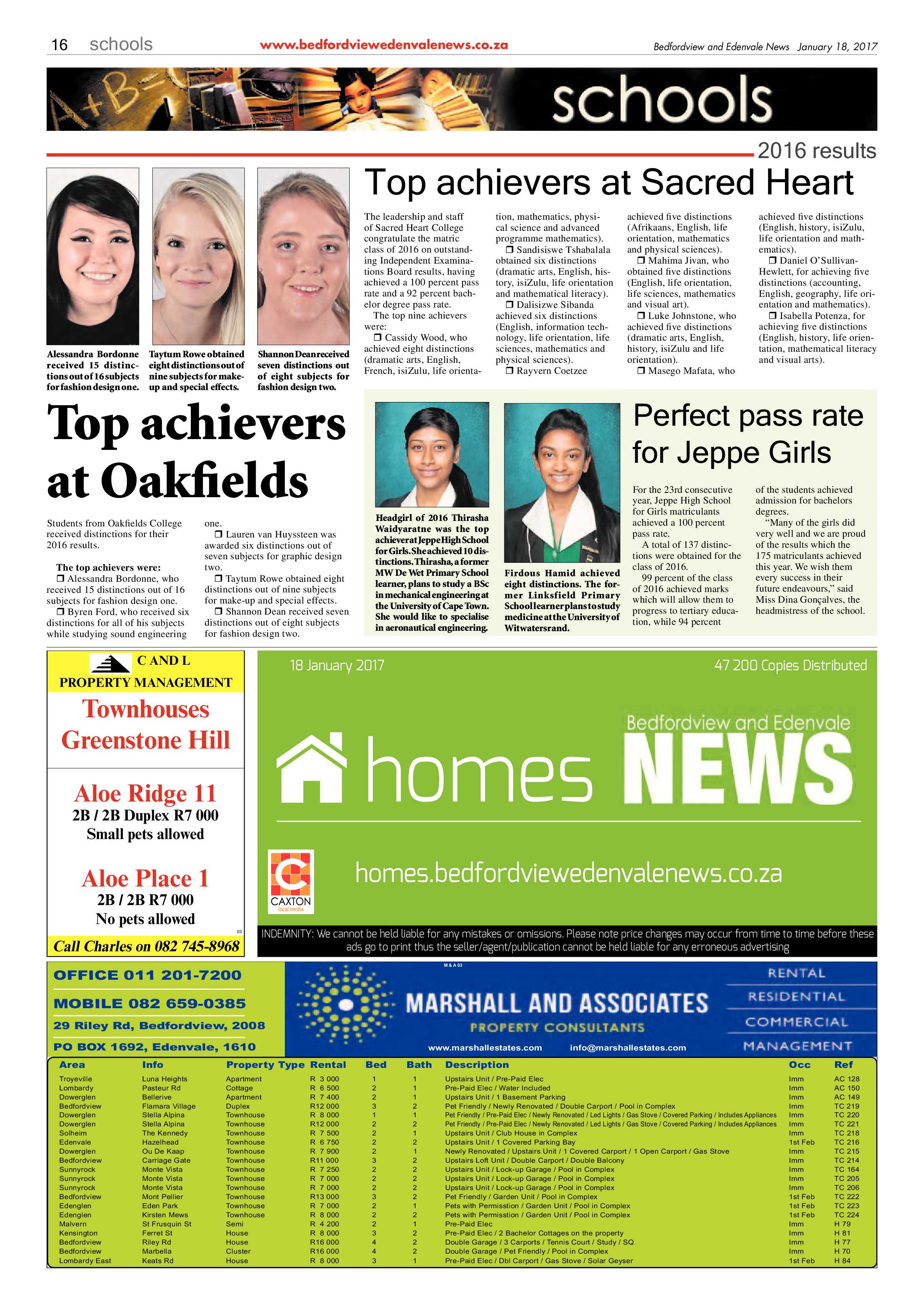 Bedfordview and Edenvale News 18 January 2017 page 16