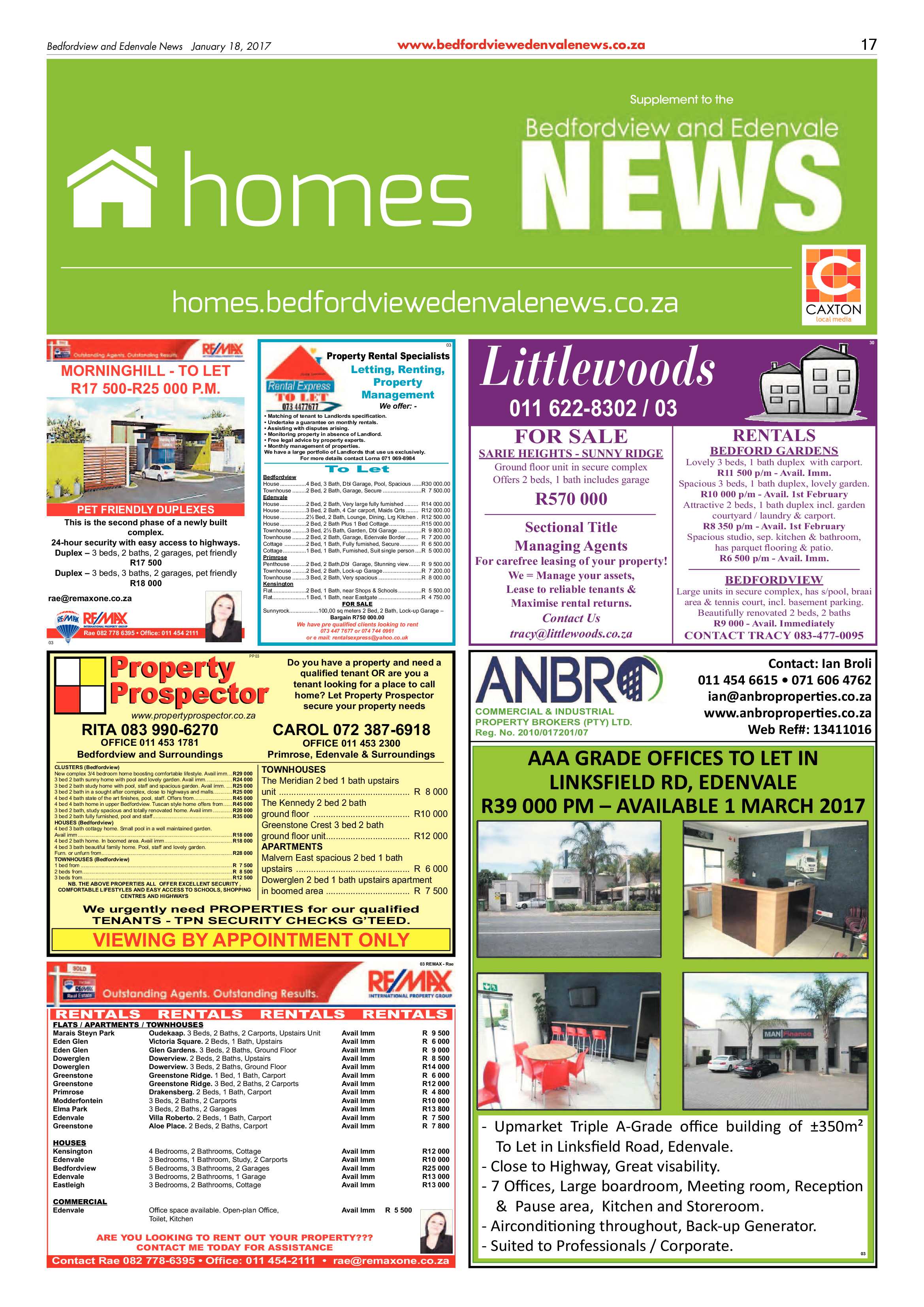 Bedfordview and Edenvale News 18 January 2017 page 17