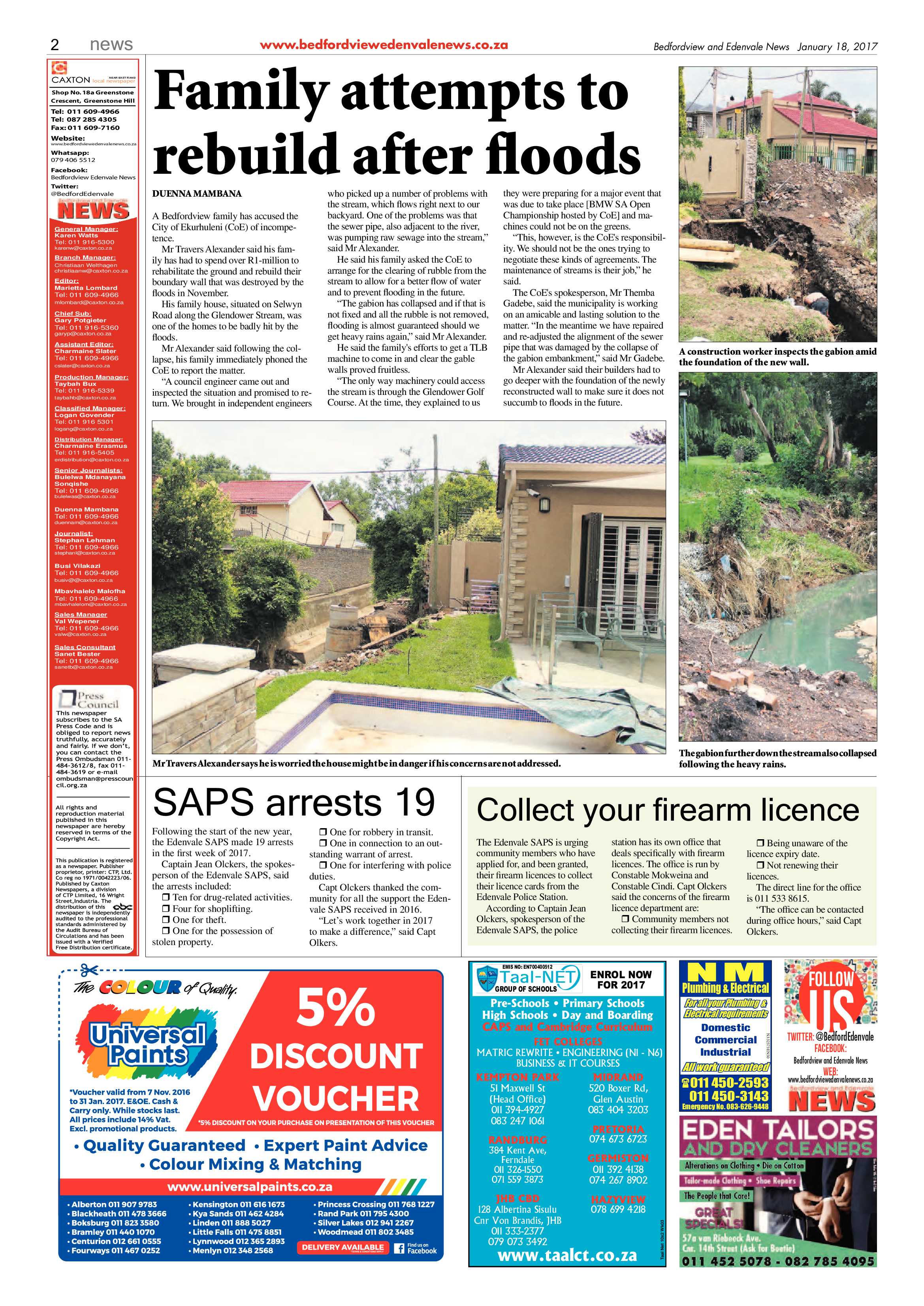 Bedfordview and Edenvale News 18 January 2017 page 2