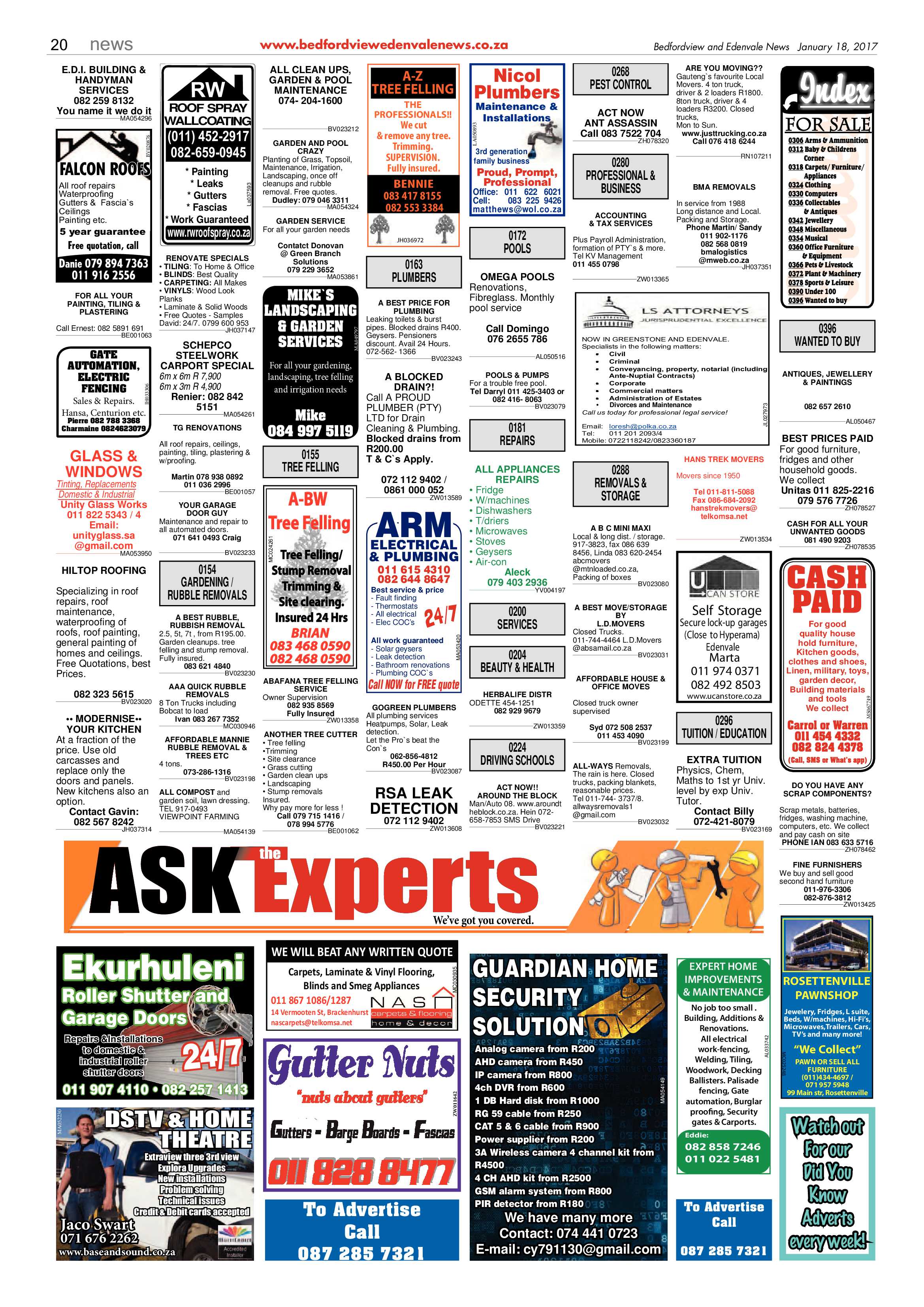 Bedfordview and Edenvale News 18 January 2017 page 20