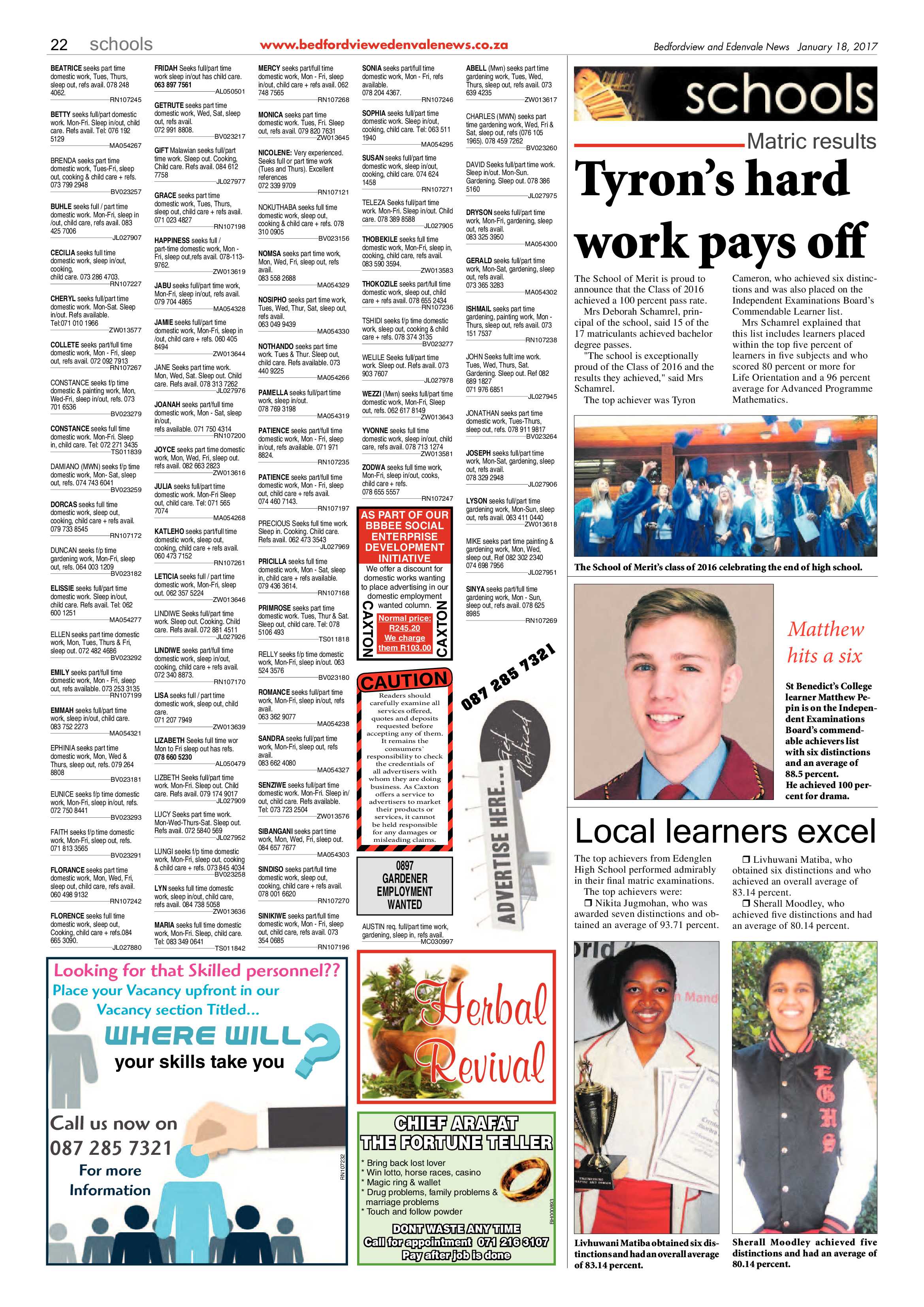 Bedfordview and Edenvale News 18 January 2017 page 22