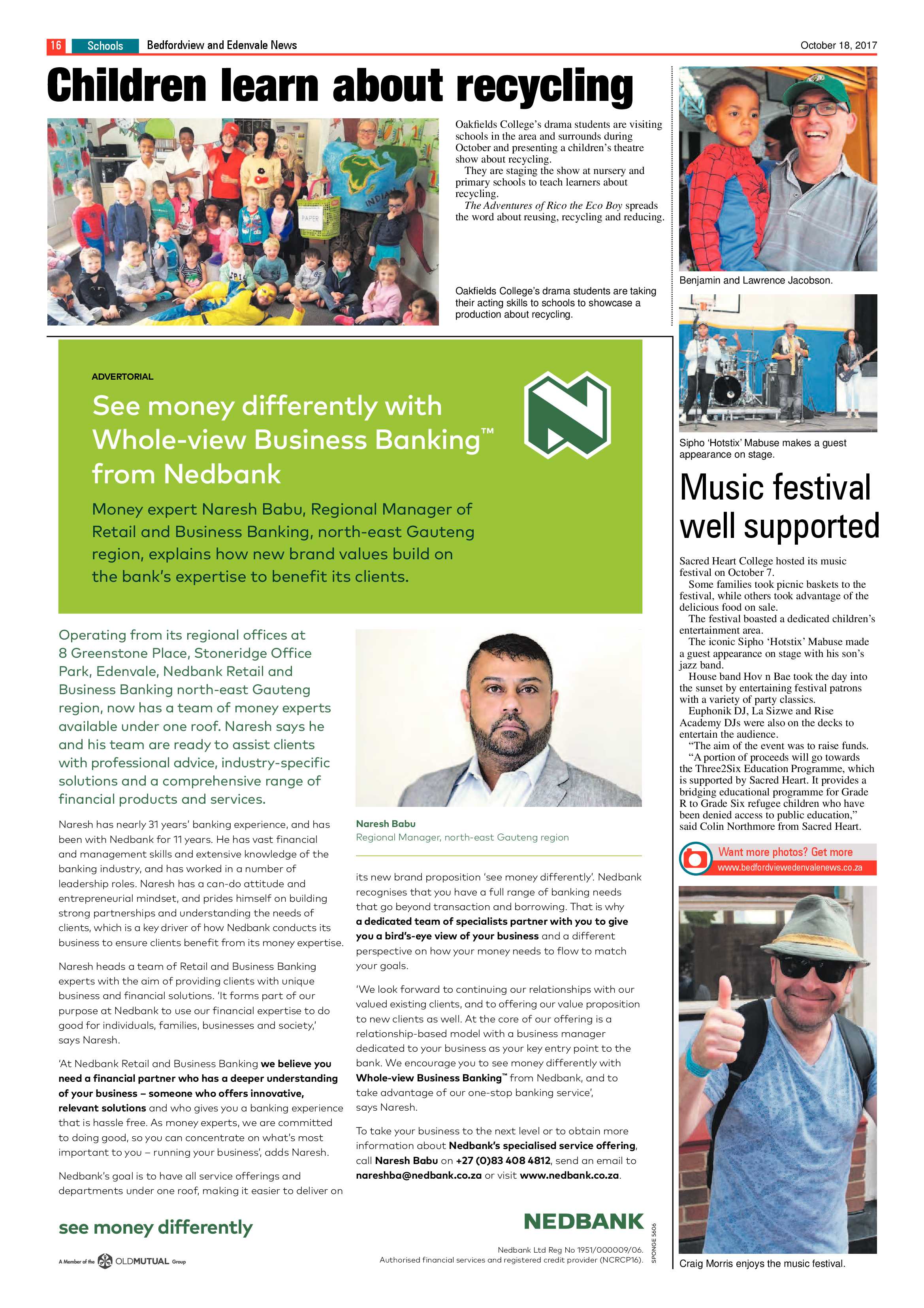 Bedfordview and Edenvale News 18 October 2017 page 16