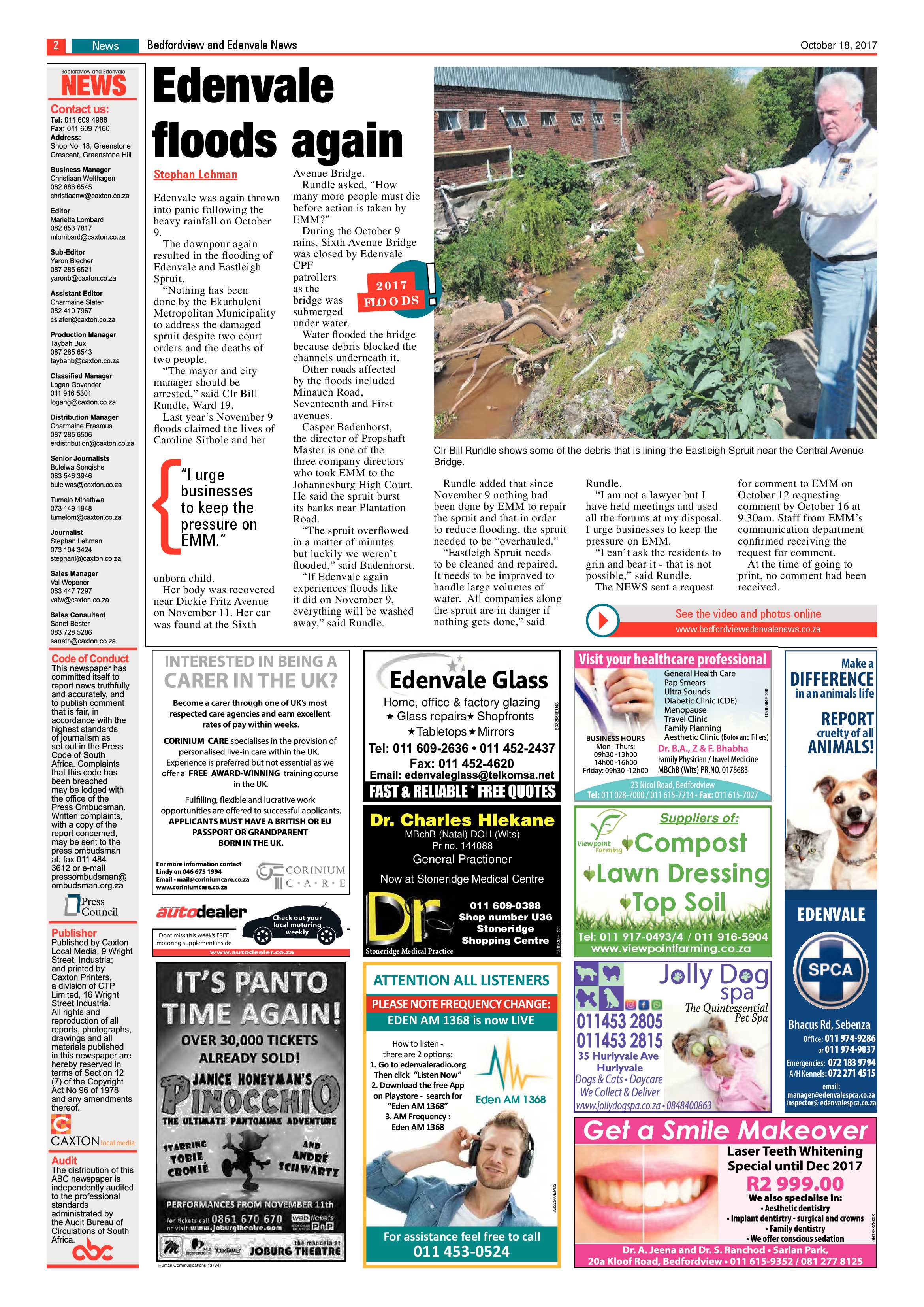 Bedfordview and Edenvale News 18 October 2017 page 2