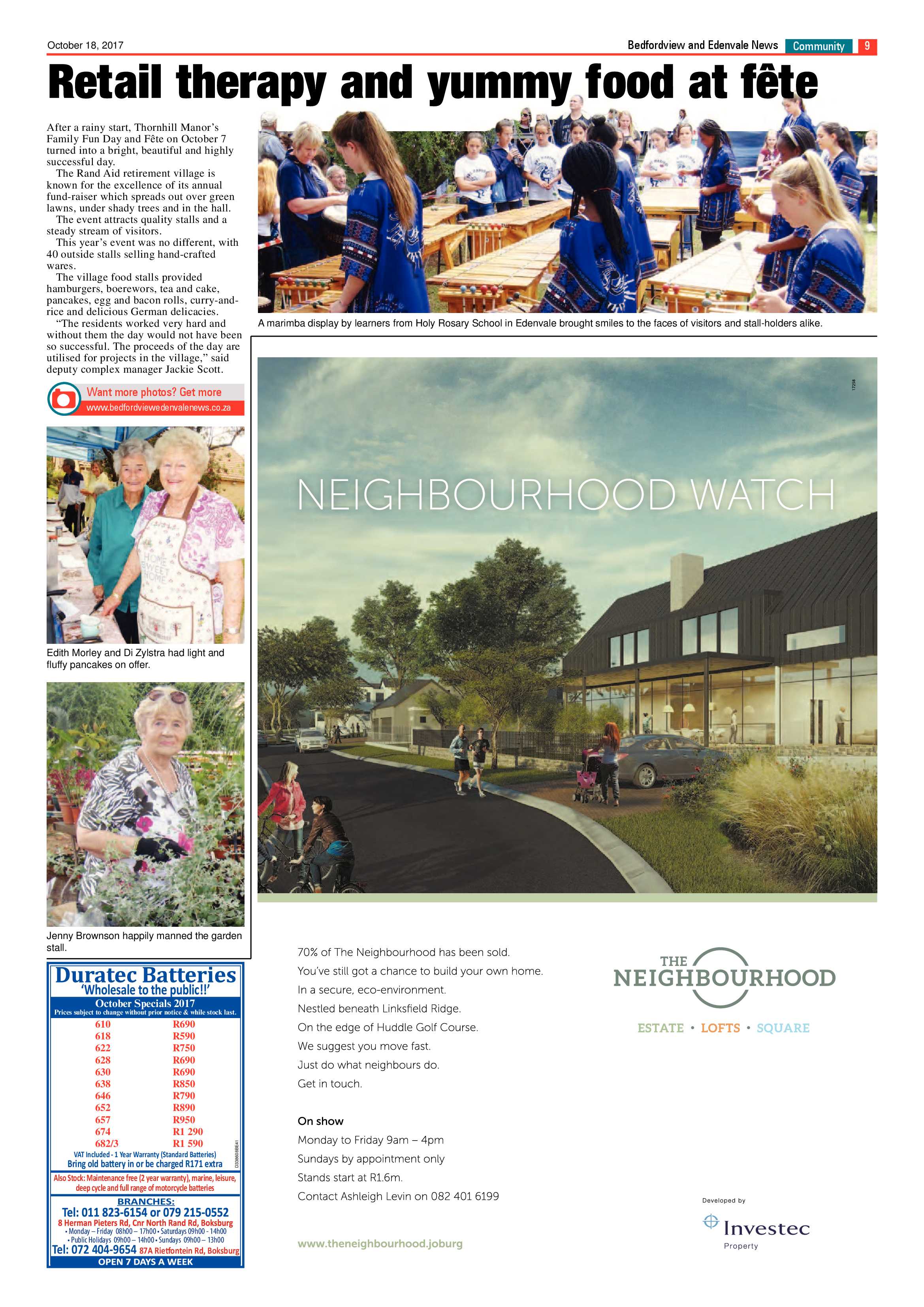 Bedfordview and Edenvale News 18 October 2017 page 9