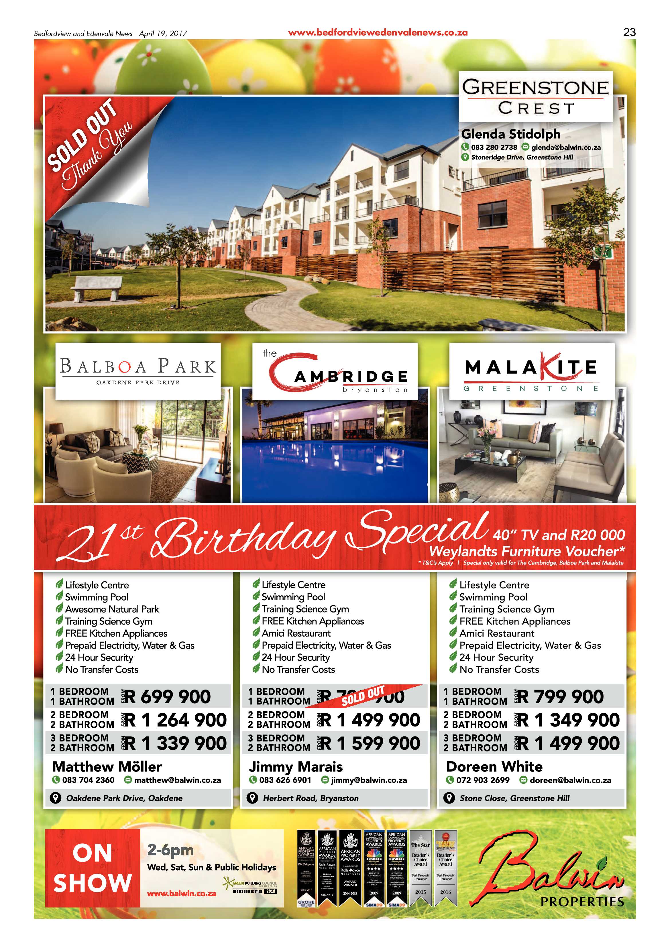 Bedfordview and Edenvale News 19 April 2017 page 23
