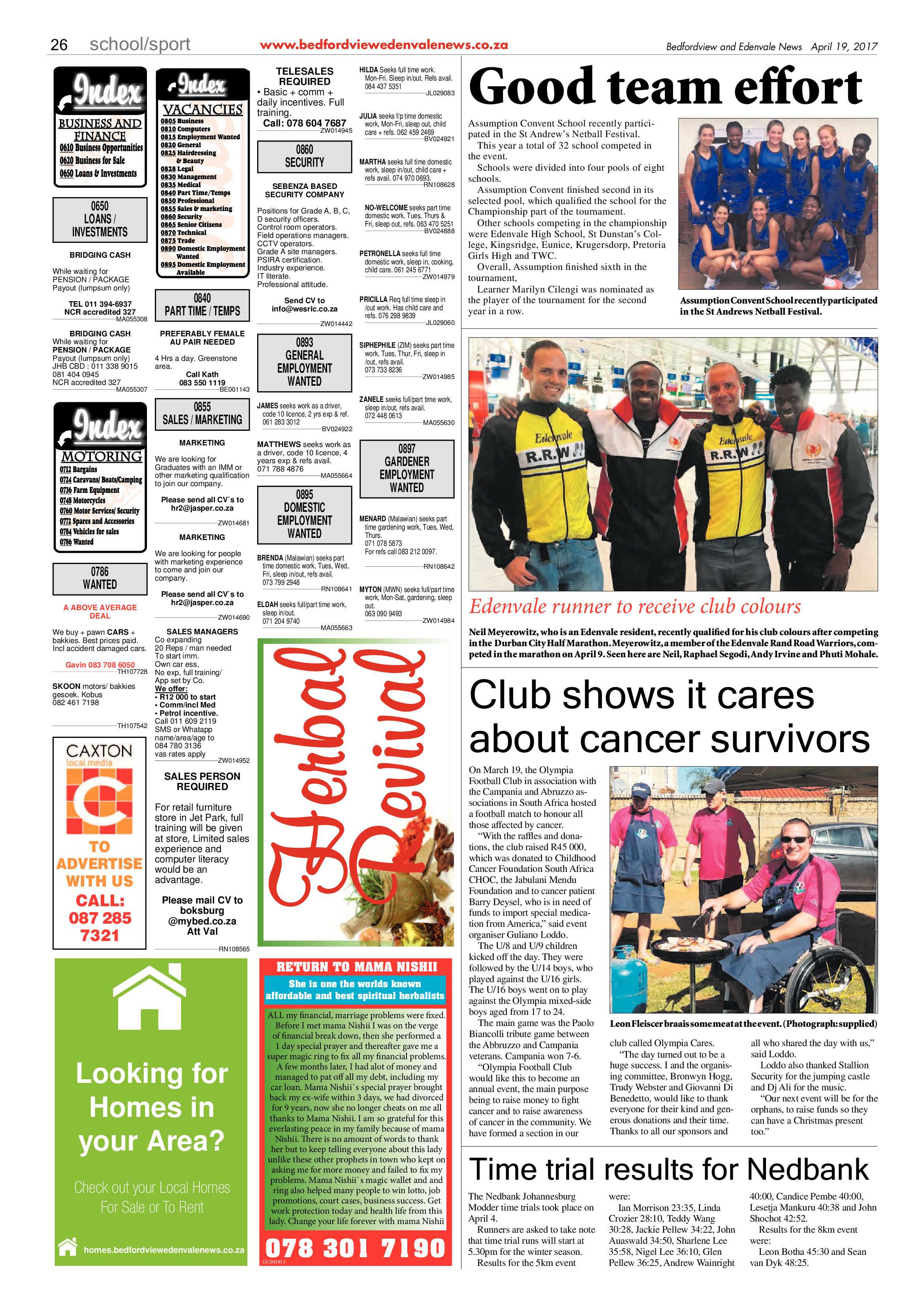 Bedfordview and Edenvale News 19 April 2017 page 26