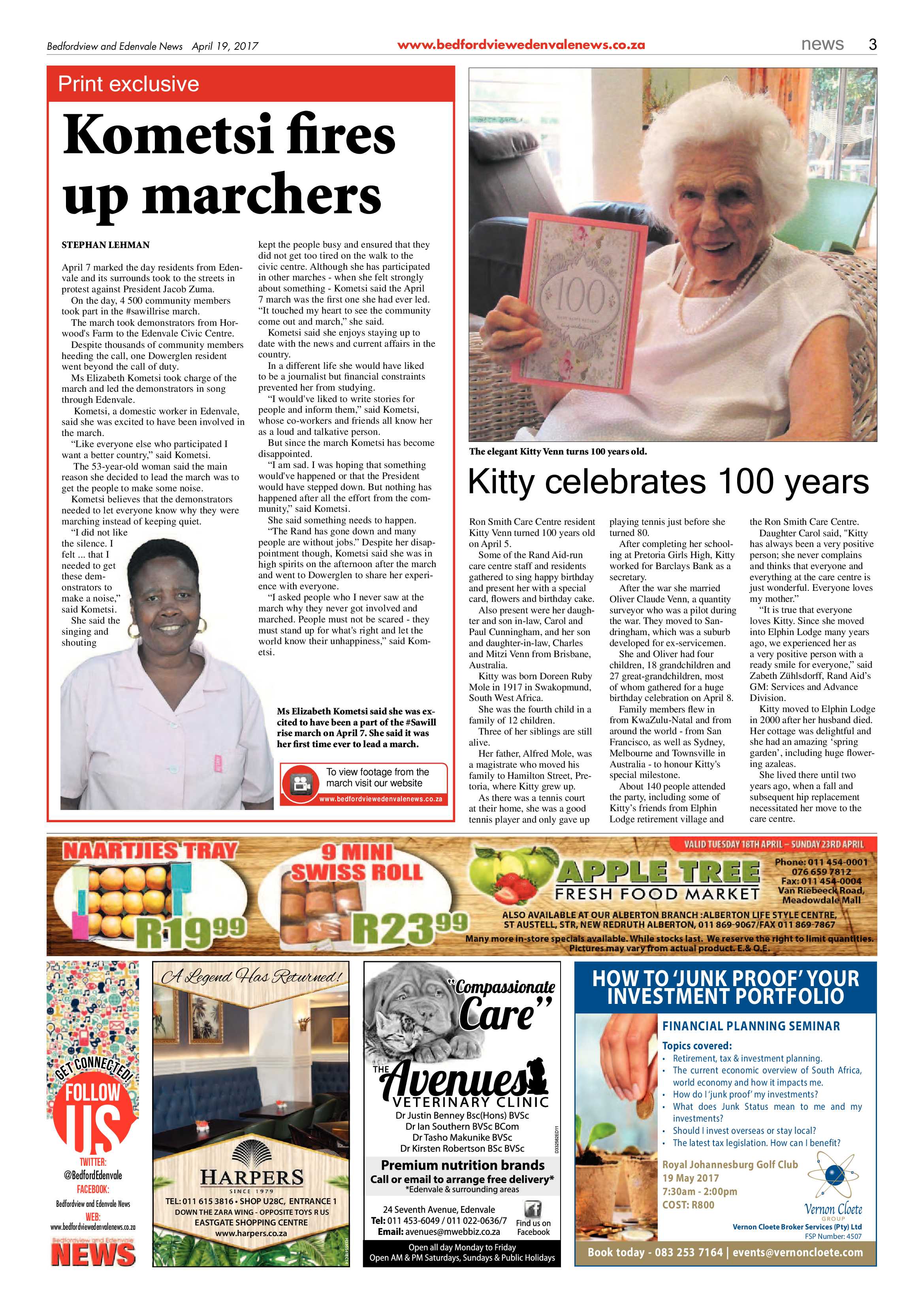 Bedfordview and Edenvale News 19 April 2017 page 3