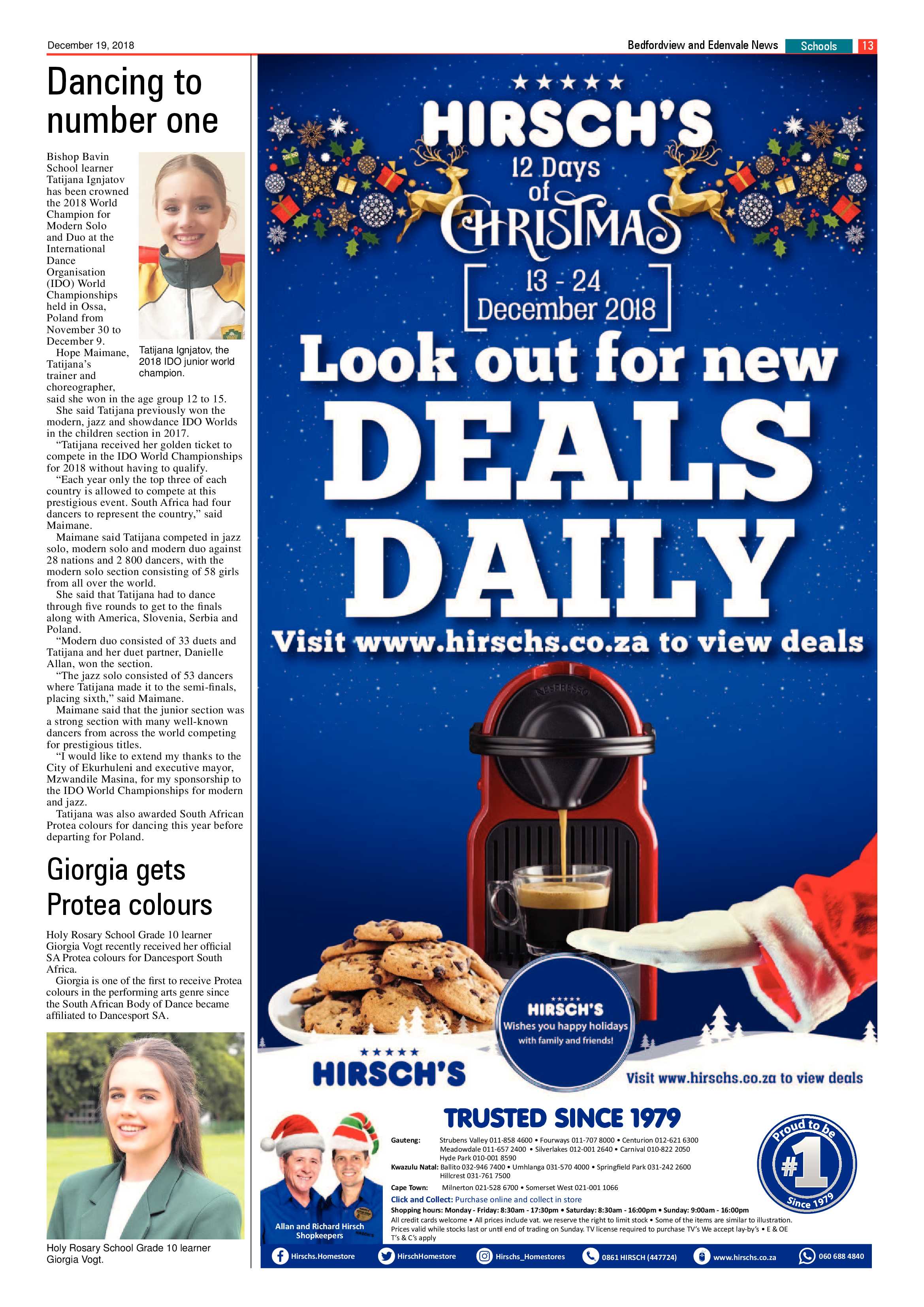 Bedfordview and Edenvale News 19 December 2018 page 13