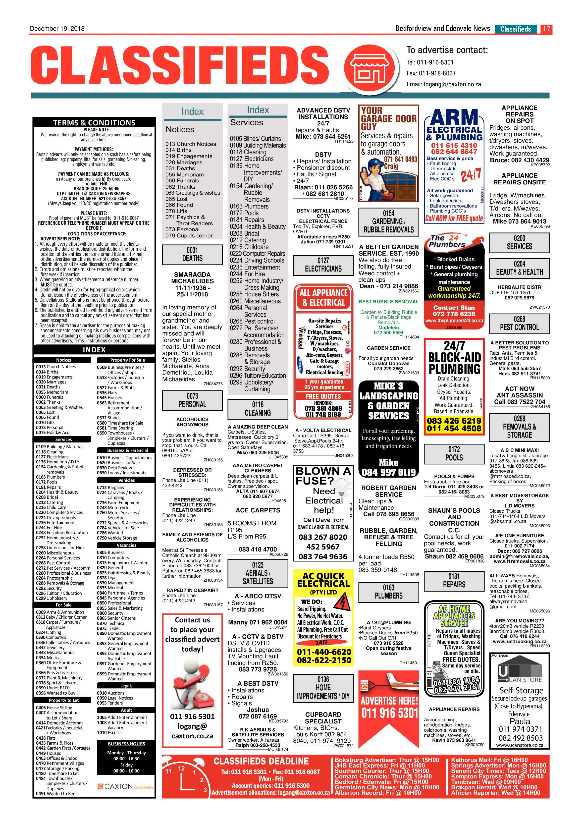 Bedfordview and Edenvale News 19 December 2018 page 17