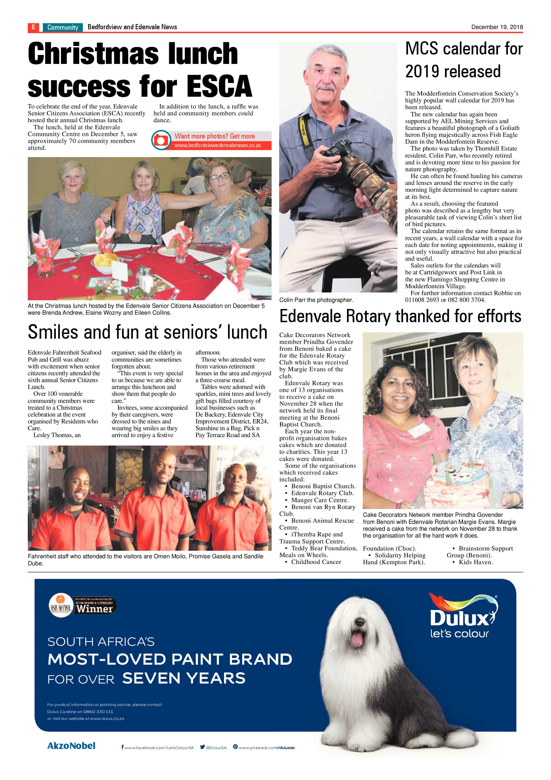 Bedfordview and Edenvale News 19 December 2018 page 6
