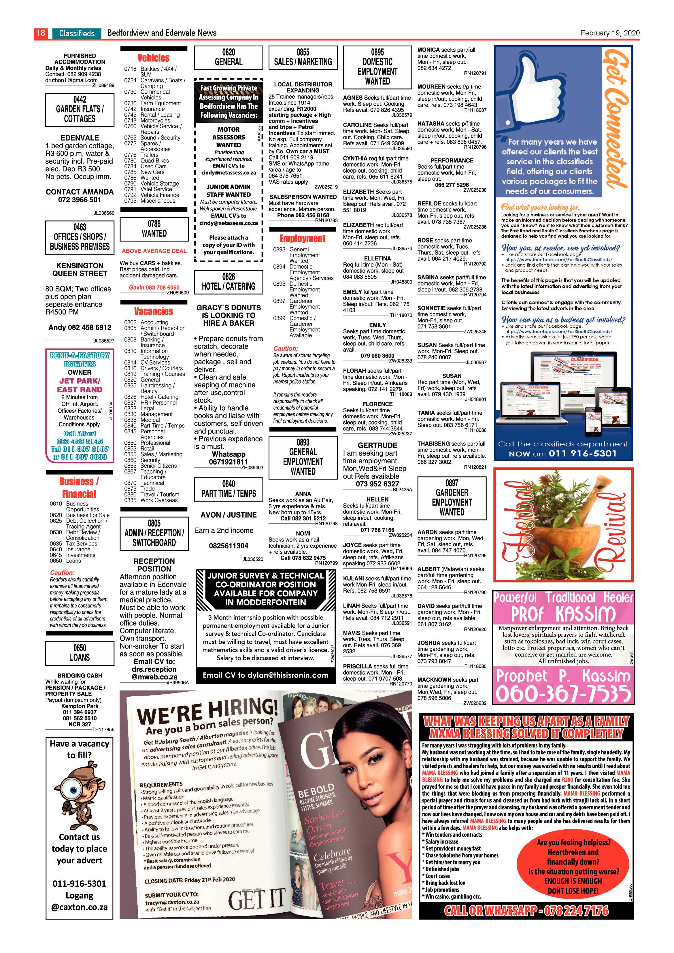 Bedfordview and Edenvale News 19 February 2020 page 18