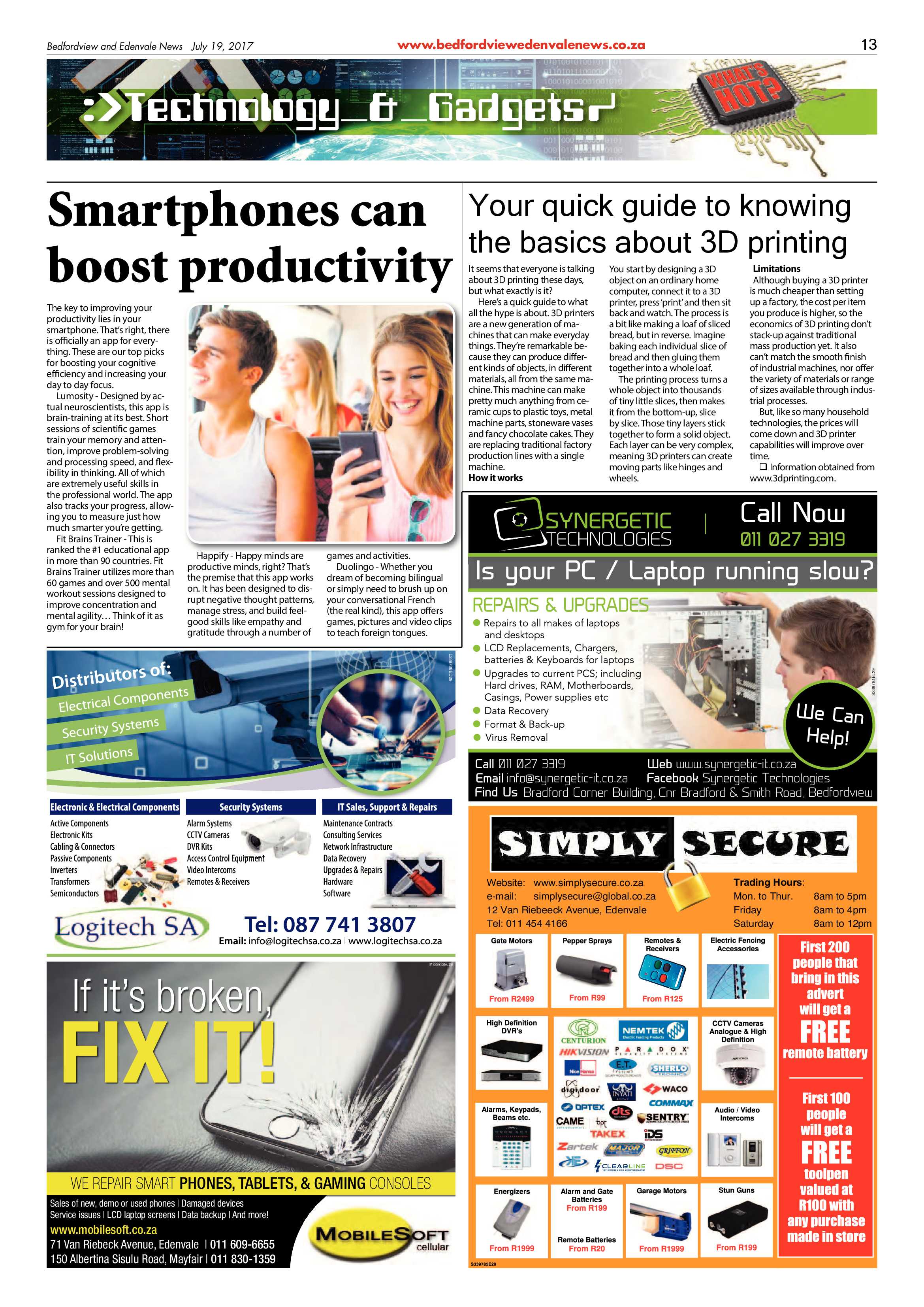 Bedfordview and Edenvale News 19 July 2017 page 13
