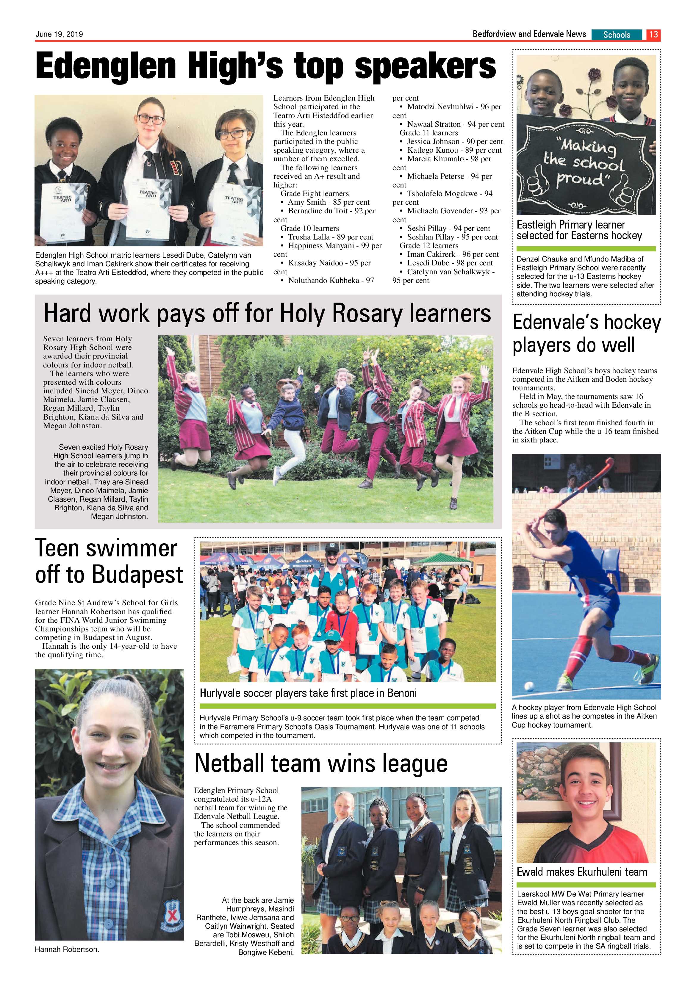 Bedfordview and Edenvale News 19 June 2019 page 13